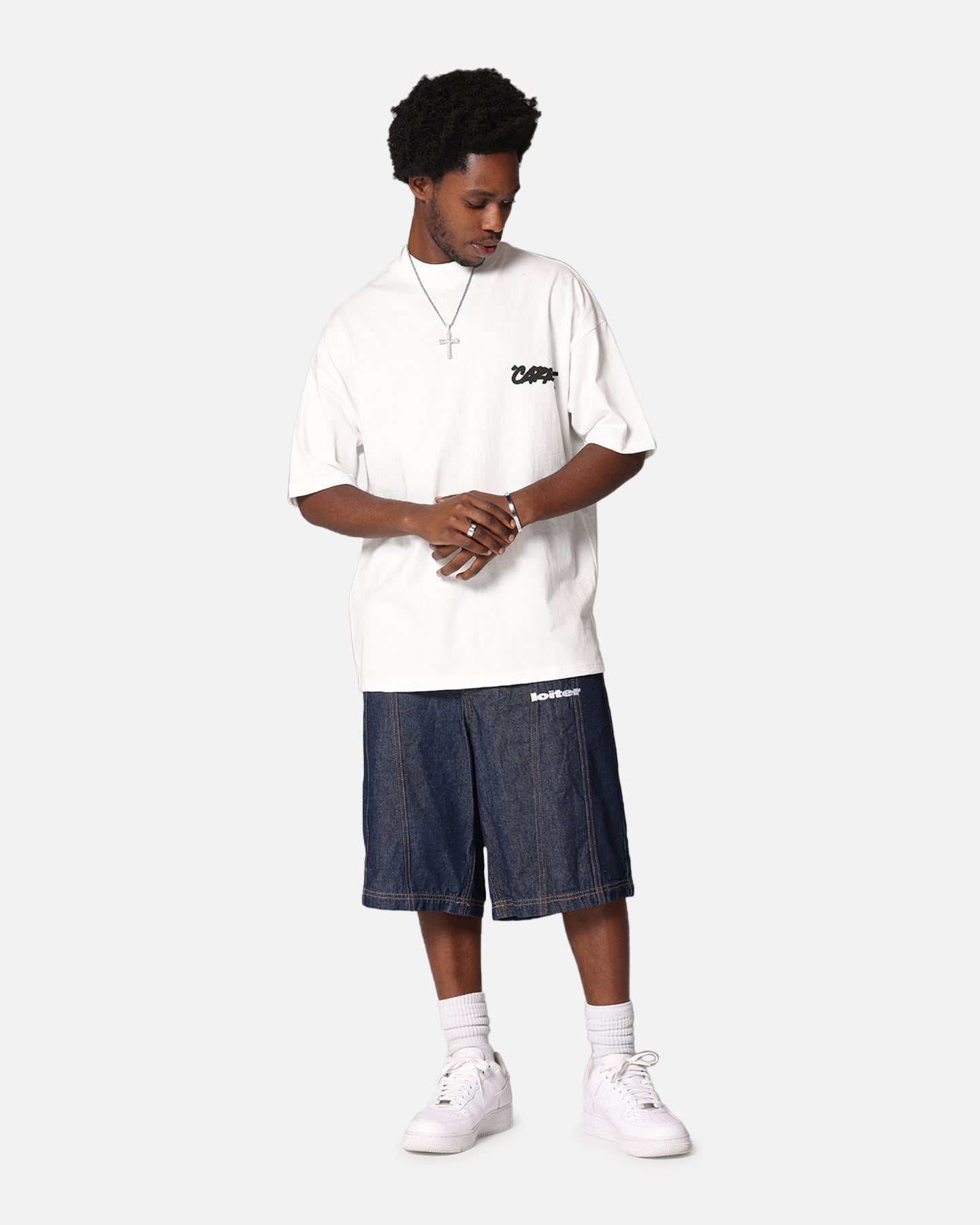 Carre Passport Mock Neck T-Shirt Off White