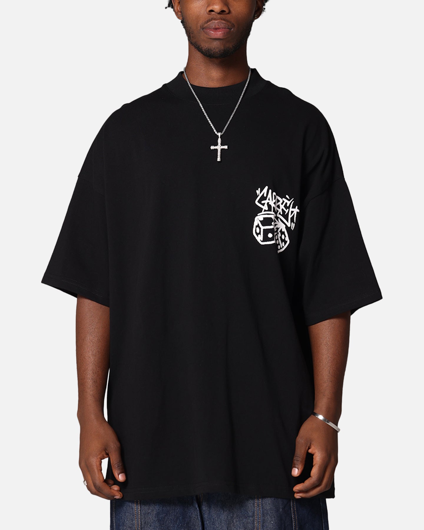 Carre Rolling Worldwide Mock Neck T-Shirt Black