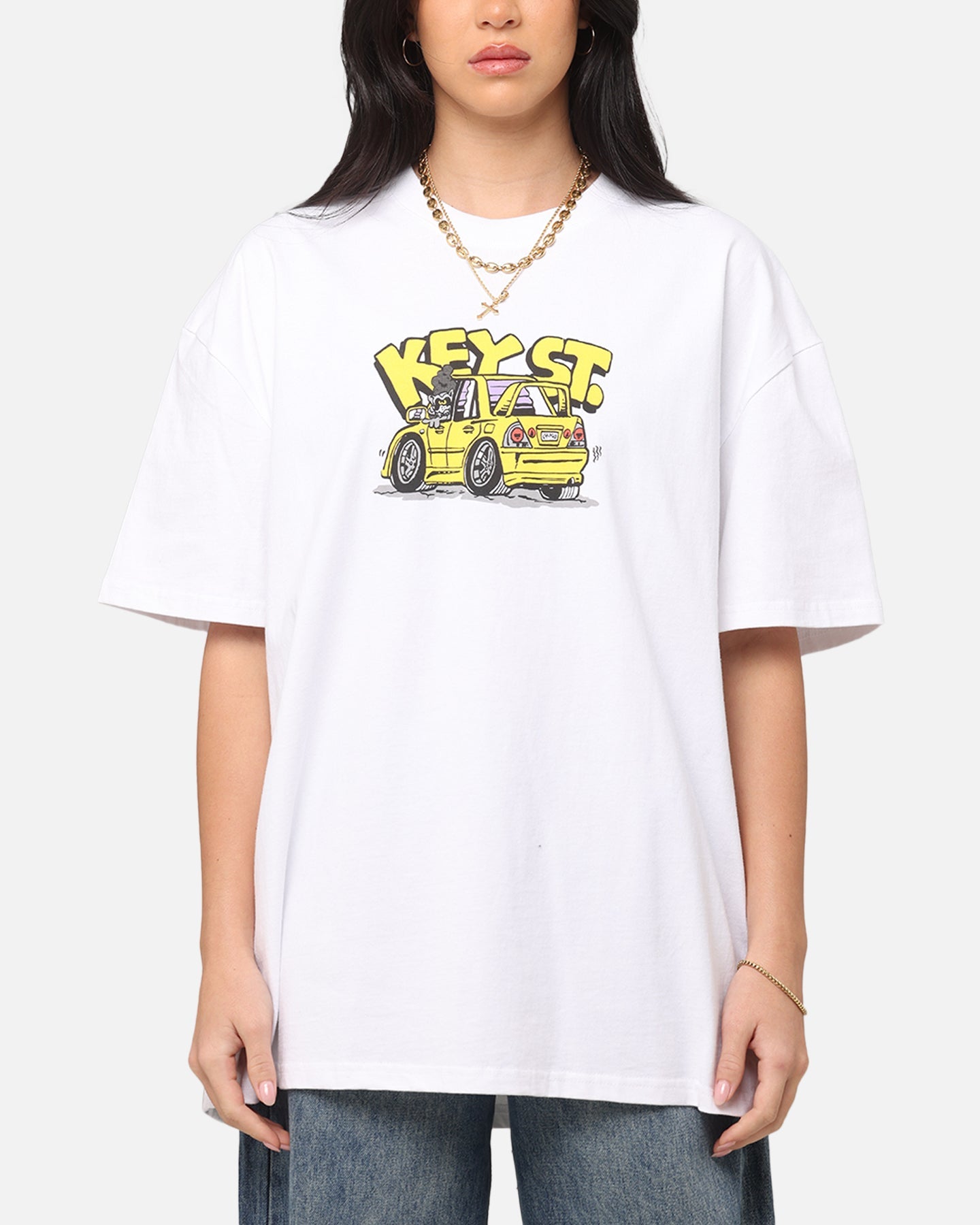 Key Street X FRKO Racoons T-Shirt White Style001