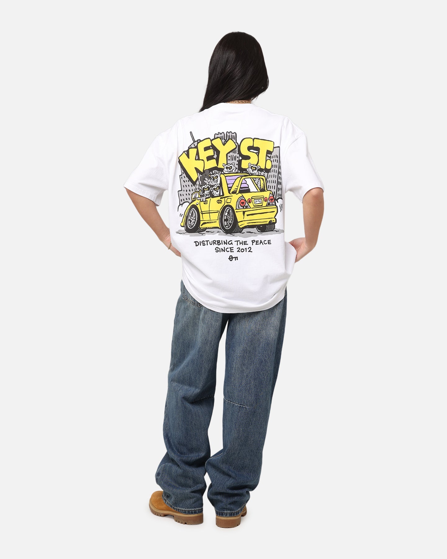 Key Street X FRKO Racoons T-Shirt White Style001