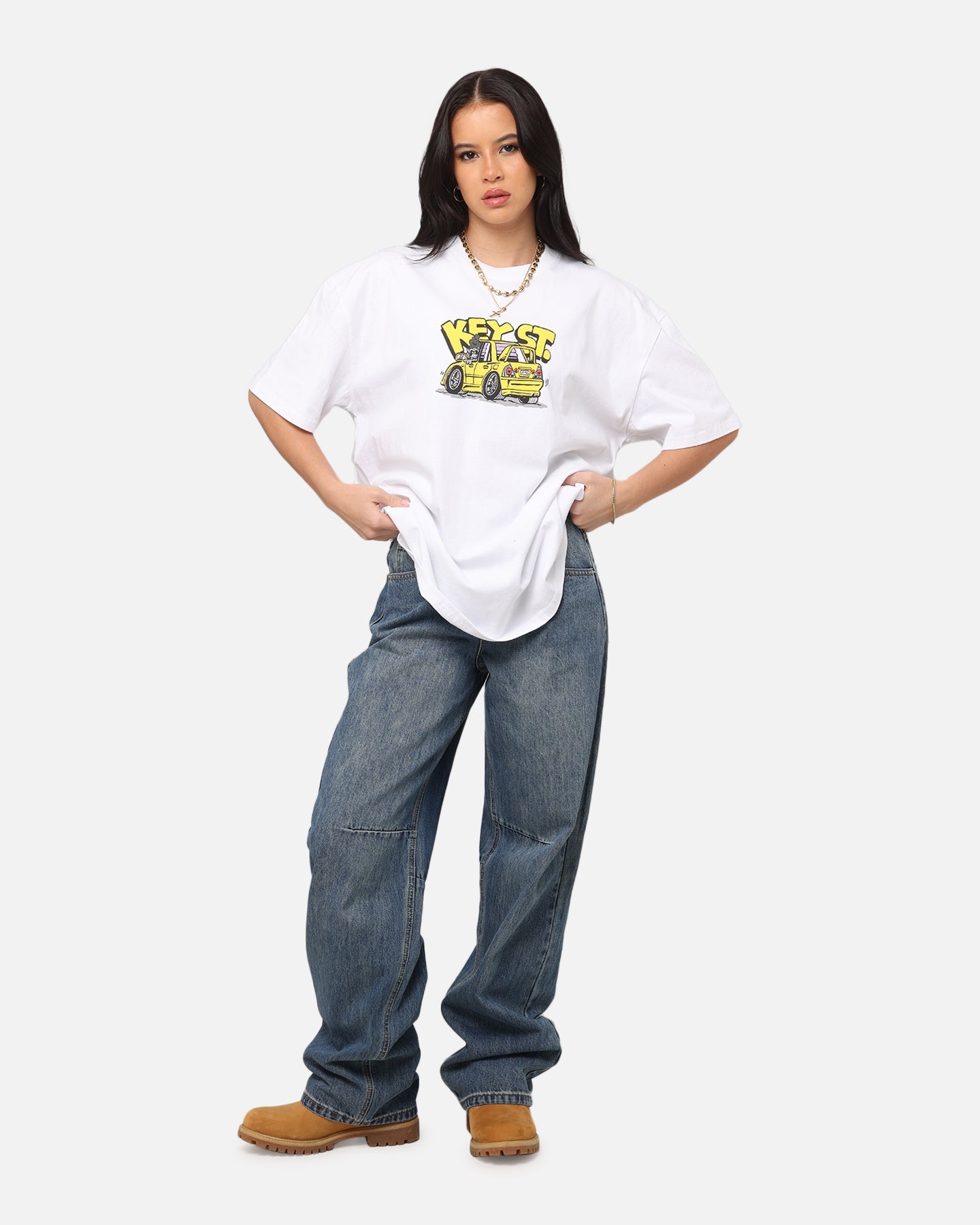 Key Street X FRKO Racoons T-Shirt White Style001