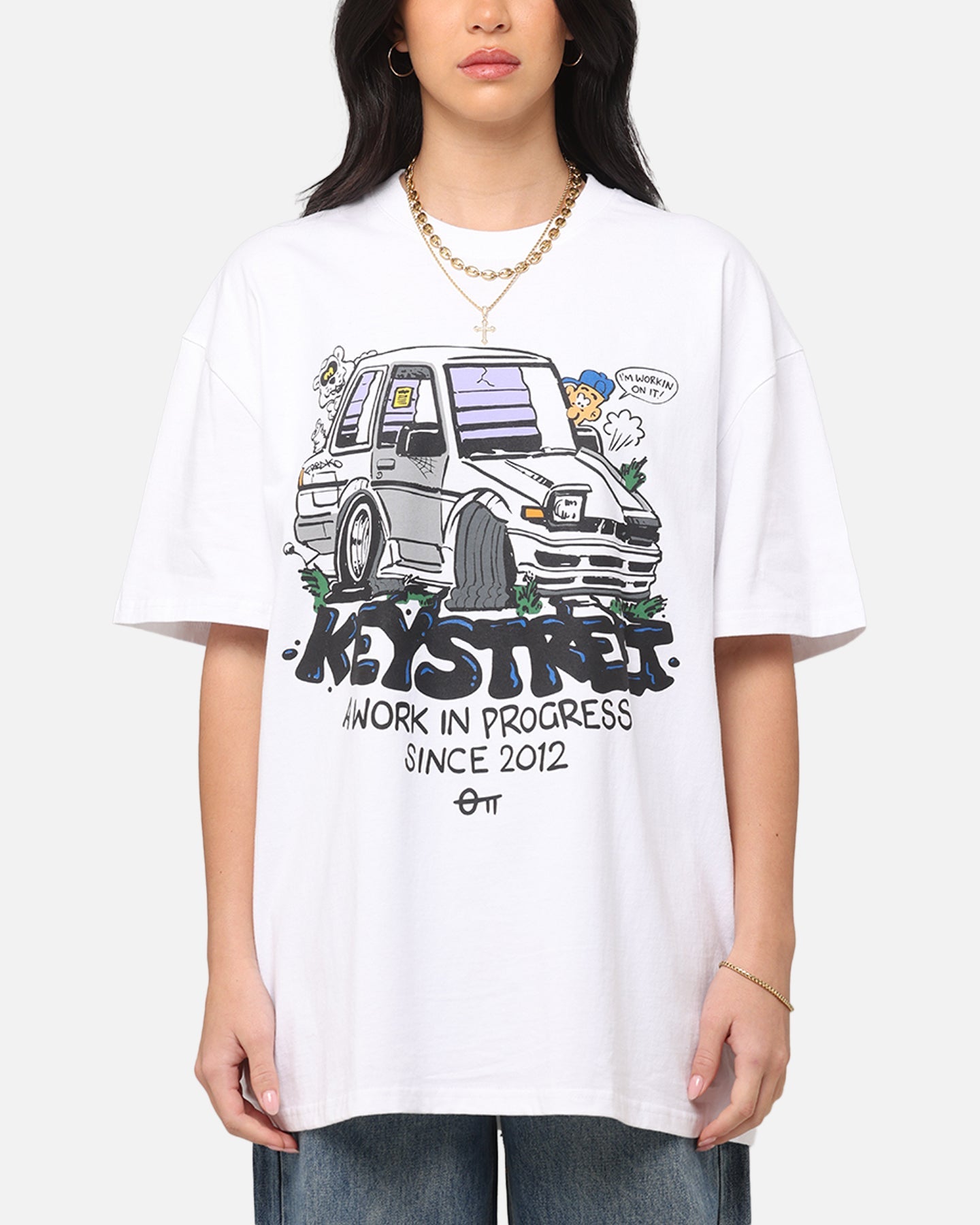 Key Street X FRKO Wip T-Shirt White Style001
