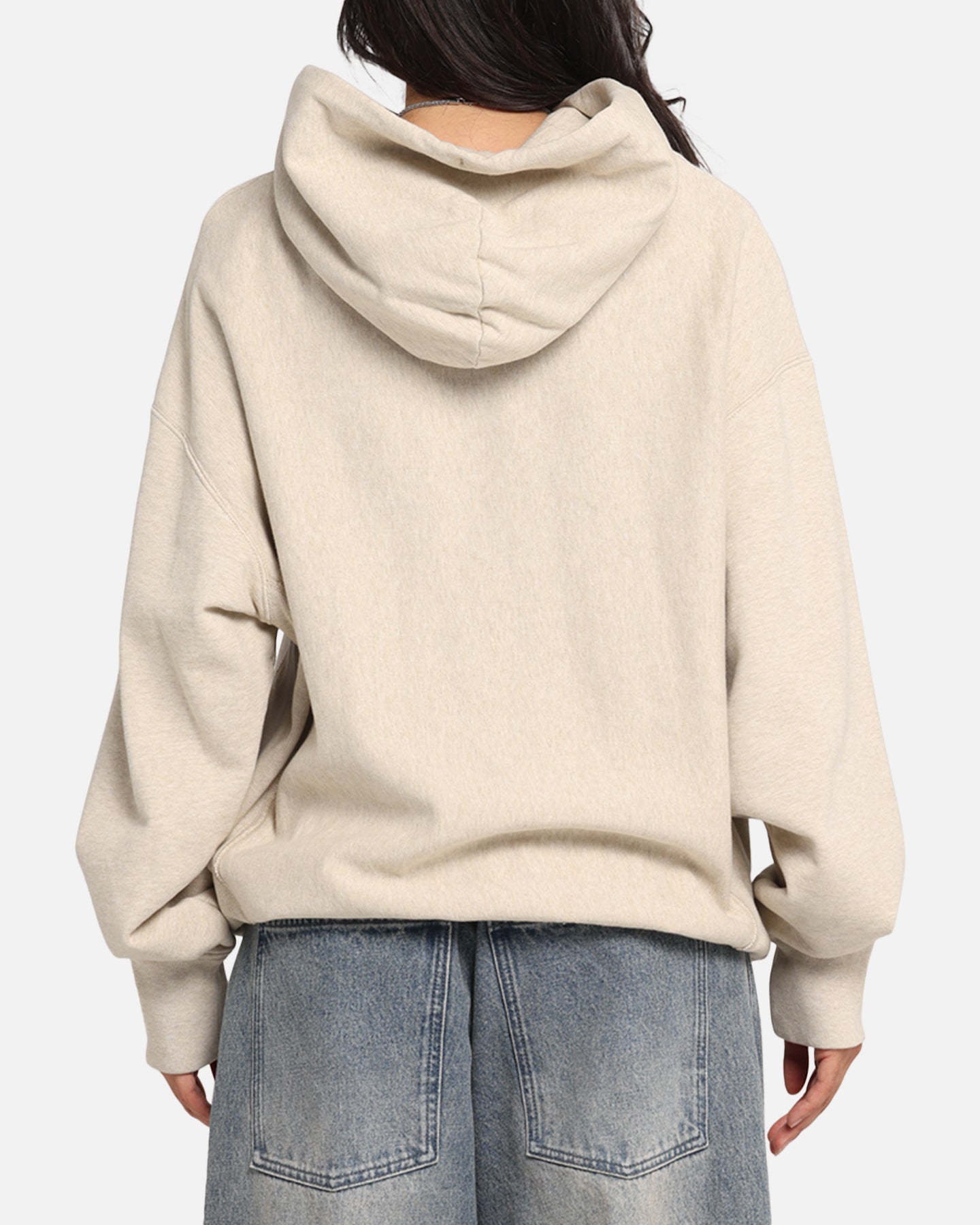 Champion Vintage Logo Sweatshirt Hoodie Oatmeal Heather Style001