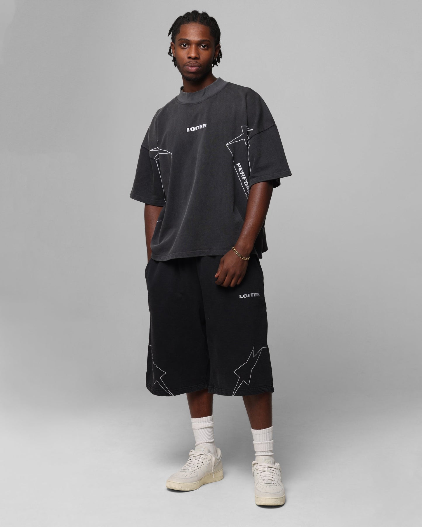 Loiter Dark Performance T-Shirt Charcoal