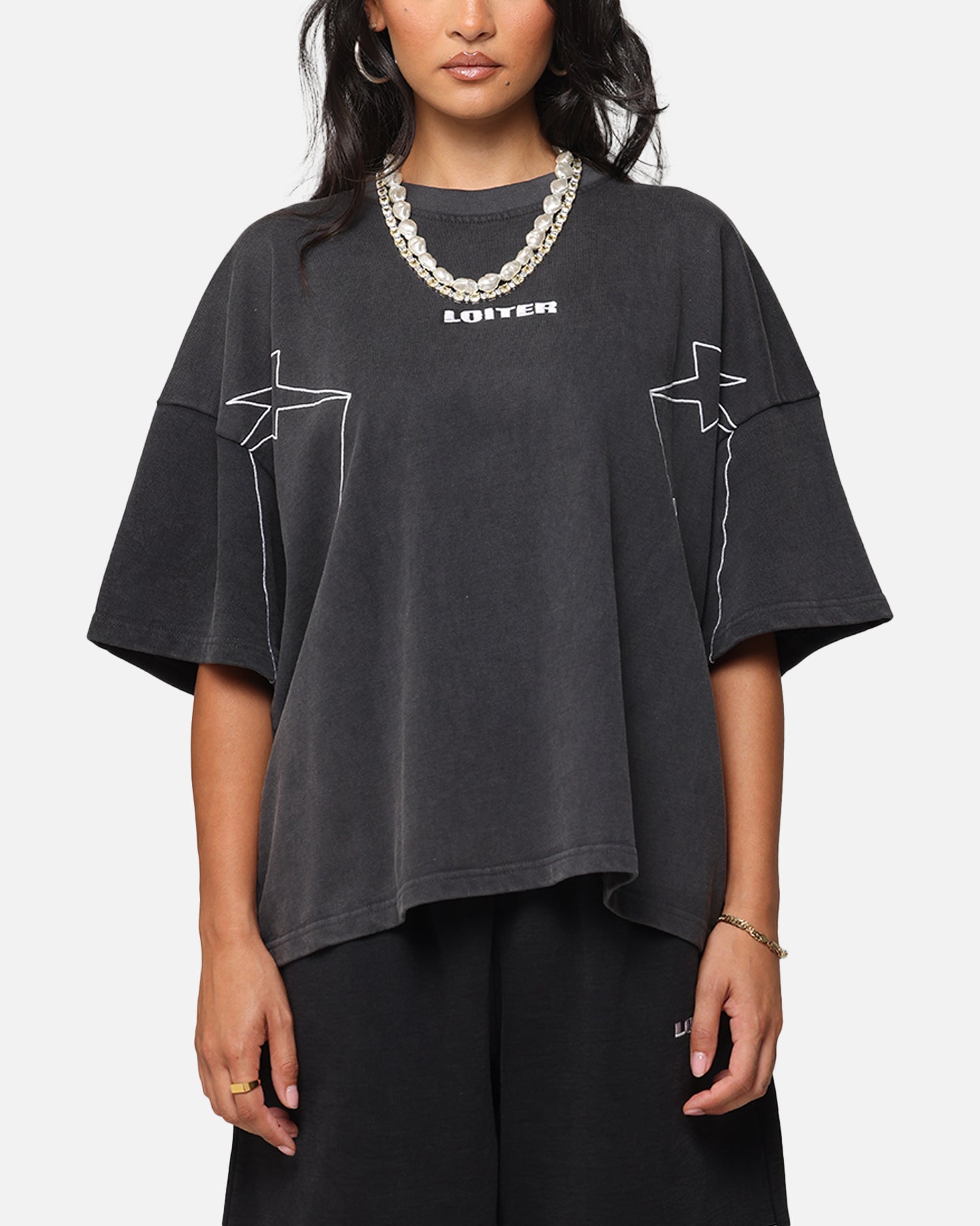 Loiter Dark Performance T-Shirt Charcoal Style001