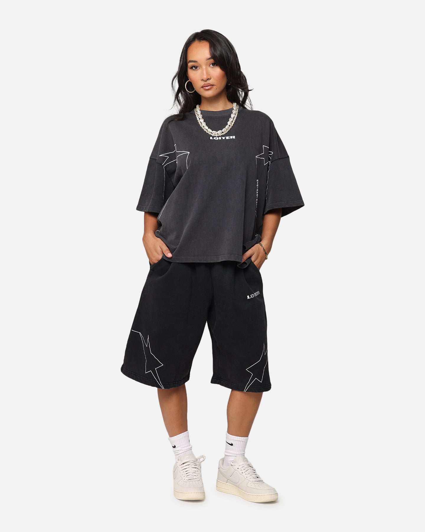 Loiter Dark Performance T-Shirt Charcoal Style001
