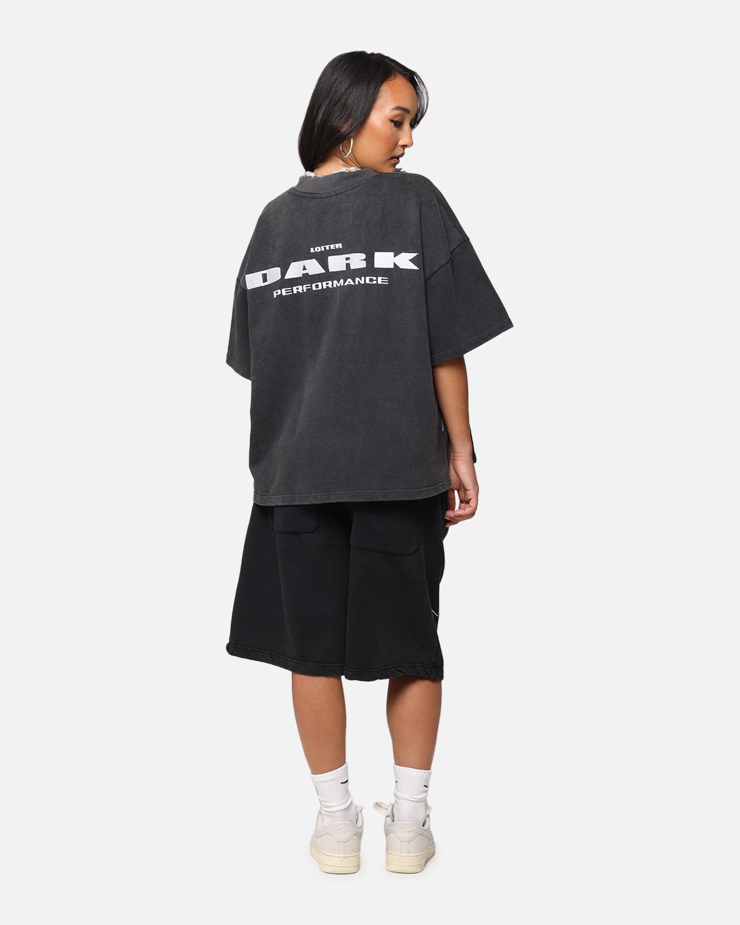 Loiter Dark Performance T-Shirt Charcoal Style001