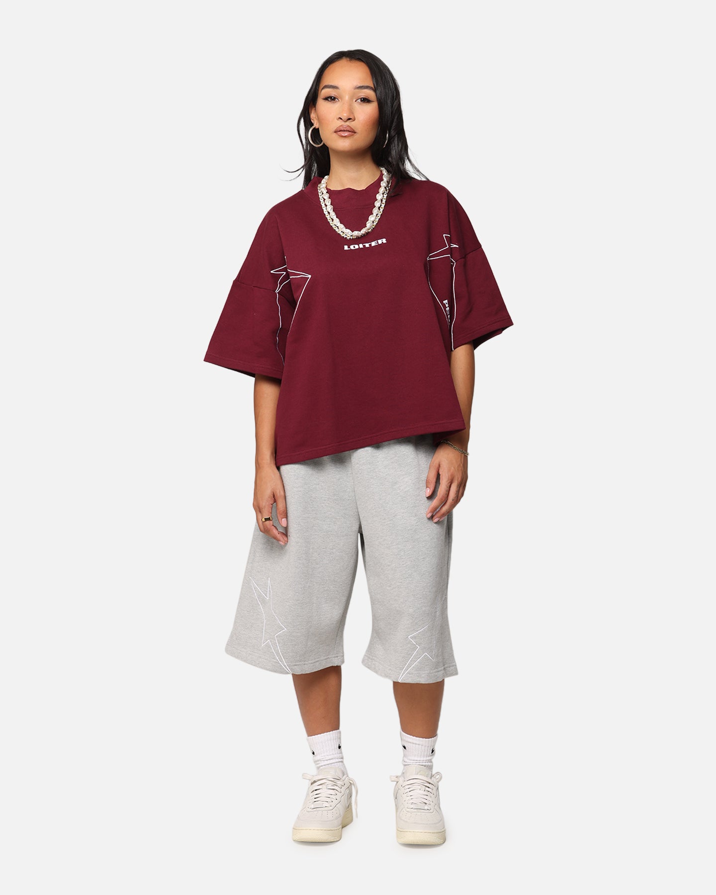 Loiter Dark Performance T-Shirt Burgandy Style001
