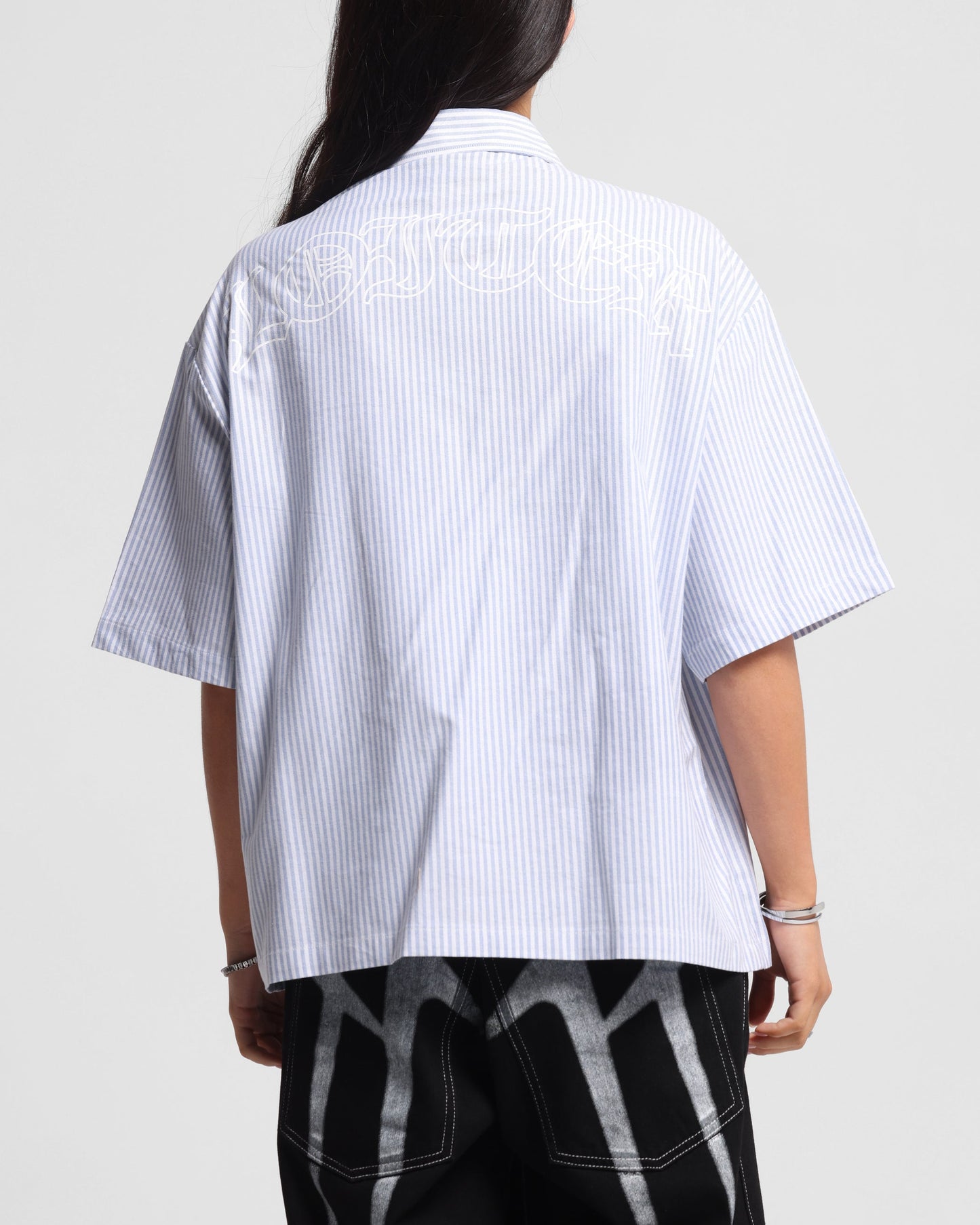 Loiter Chopper Work Shirt Blue/White Style001