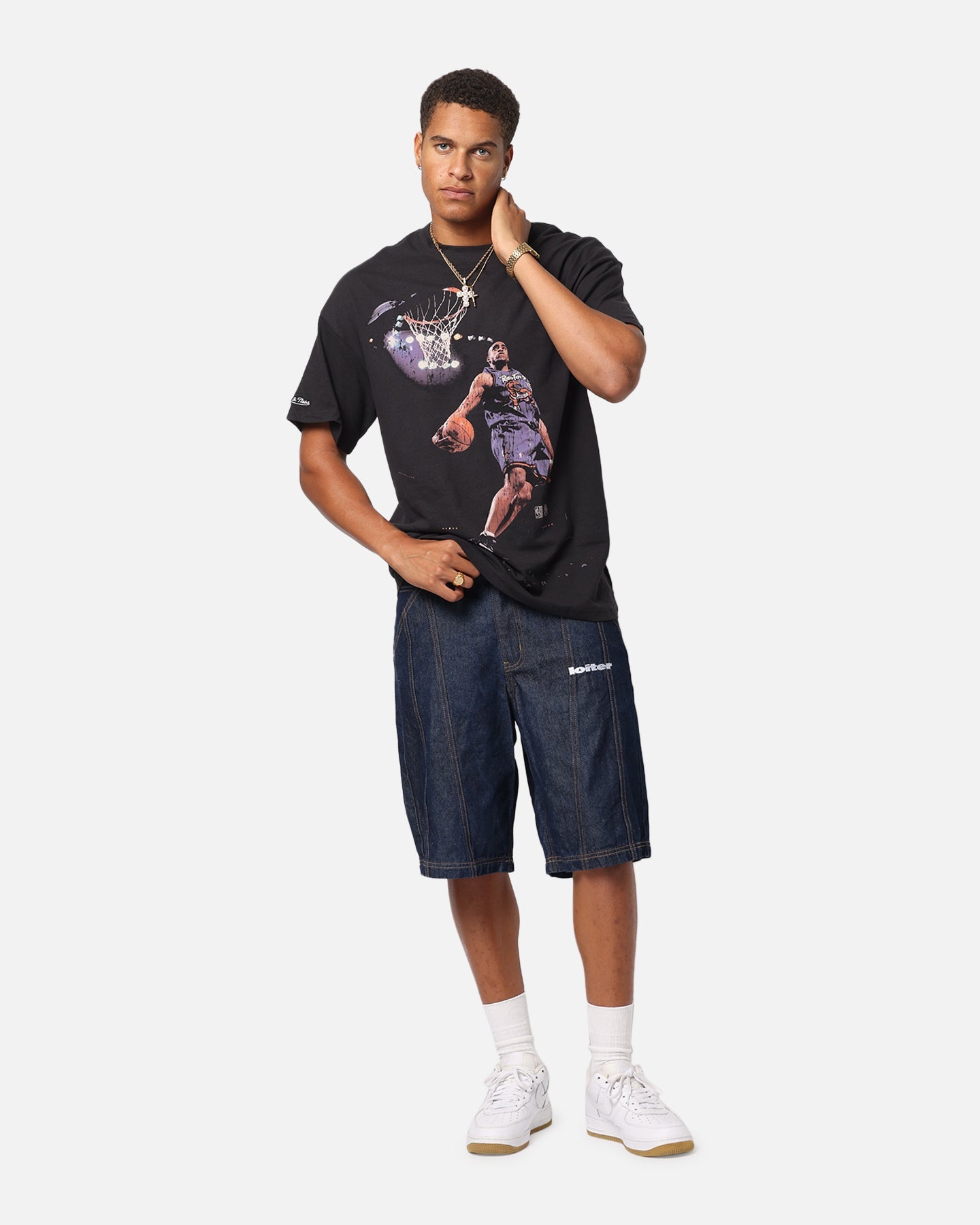 Mitchell & Ness Toronto Raptors Vince Carter Air Canada T-Shirt Overdyed Black