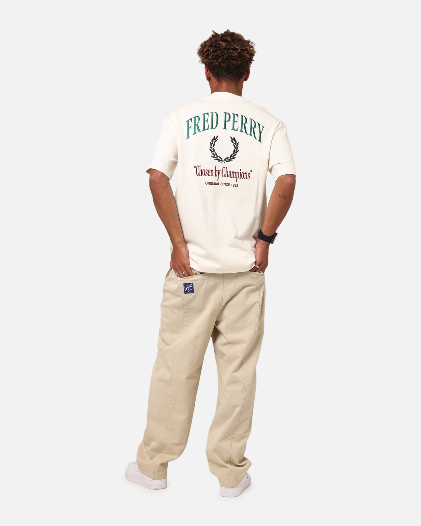 Fred Perry Embroidered Champion T-Shirt Ecru