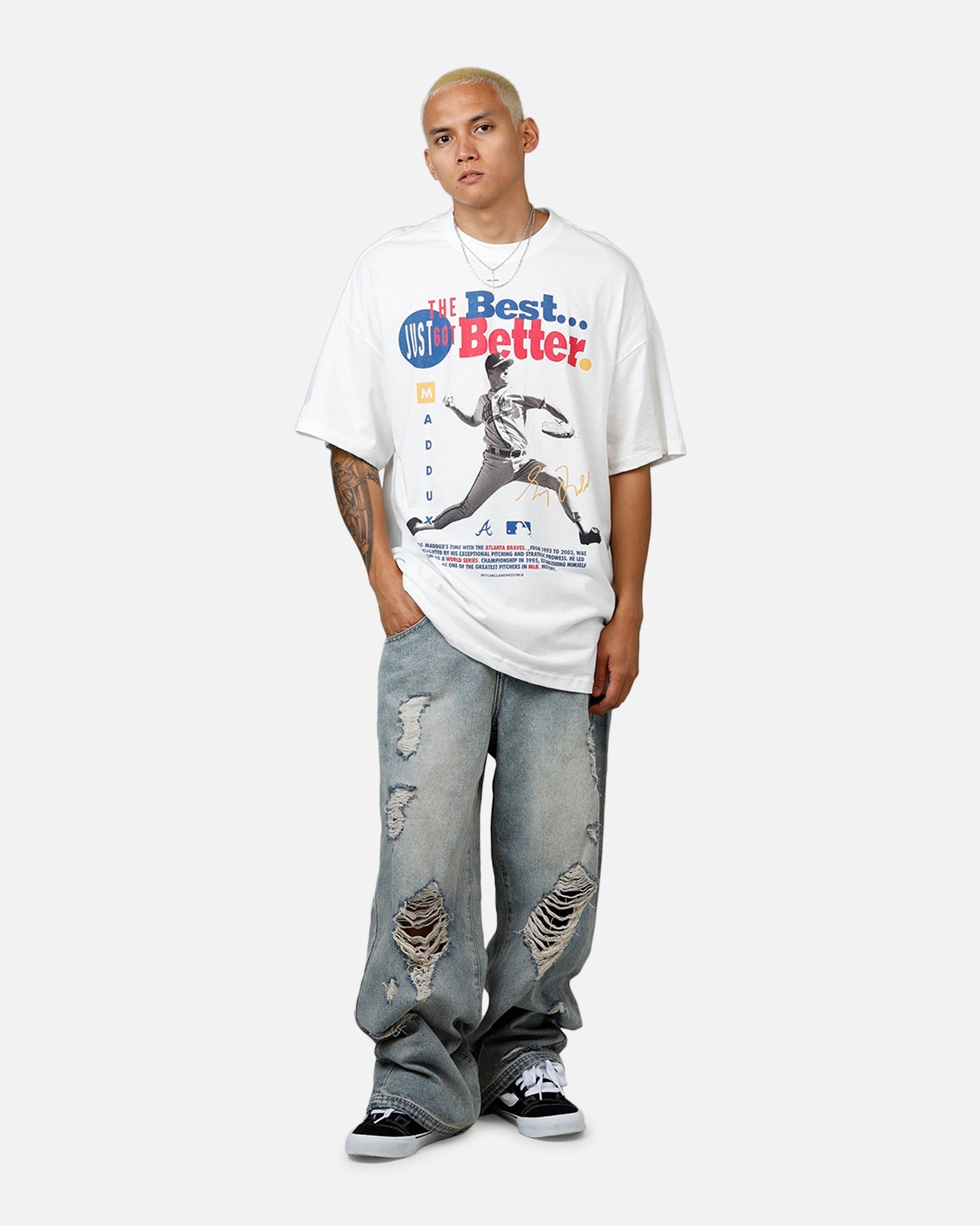 Mitchell & Ness Atlanta Braves Gregory "Mad Dog" Maddux Got Better T-Shirt Vintage White