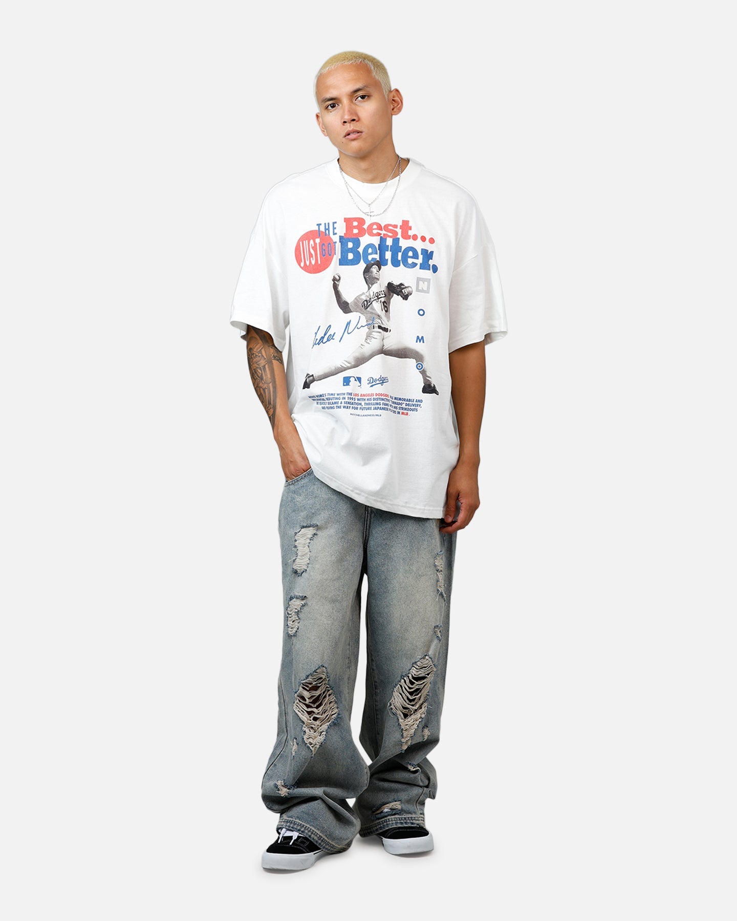 Mitchell & Ness Los Angeles Dodgers Hideo Nomo Got Better T-Shirt Vintage White