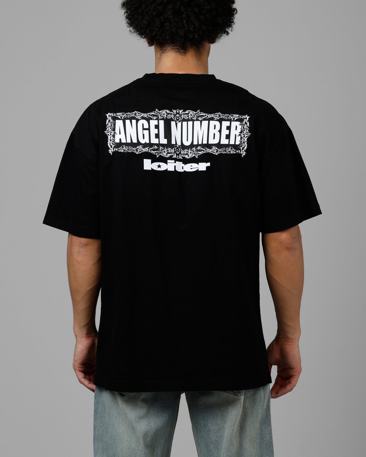 Loiter Angel Number Vintage T-Shirt Black