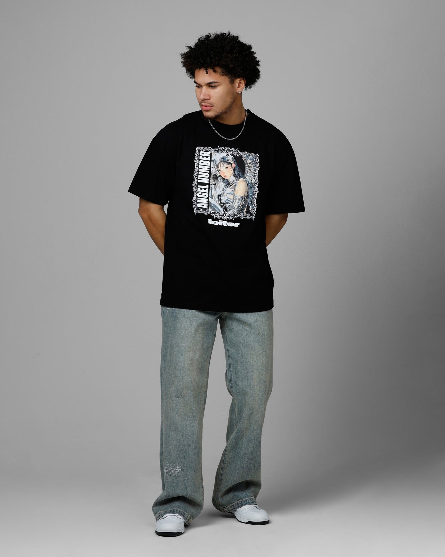 Loiter Angel Number Vintage T-Shirt Black