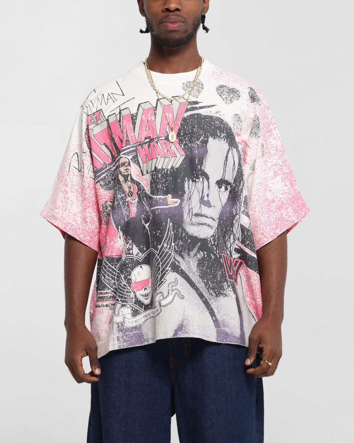 Culture Kings X WWE Bret 'The Hit Man' Hart All Over Print T-Shirt White
