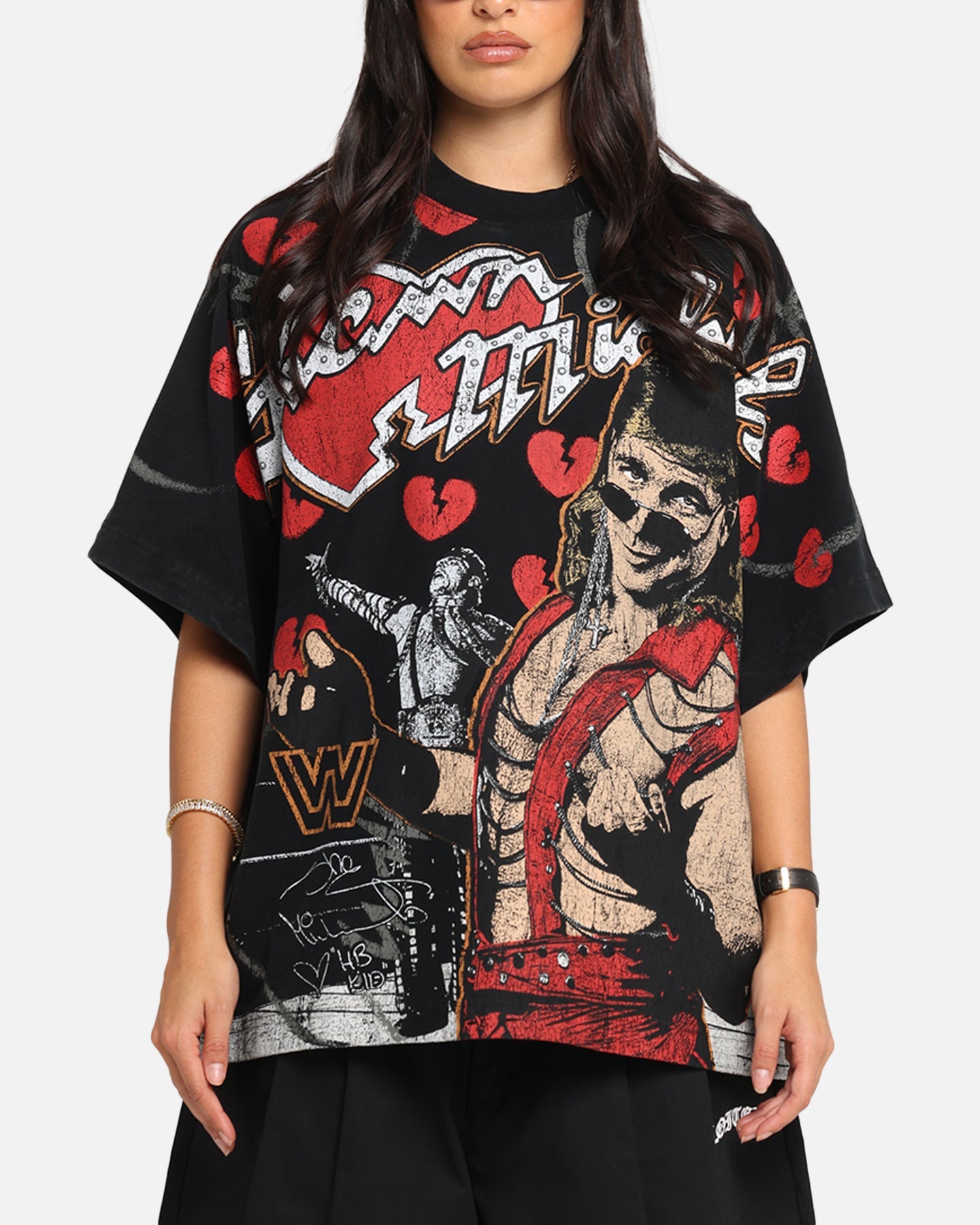 Culture Kings X WWE Shawn Michaels All Over Print T-Shirt Black Style001