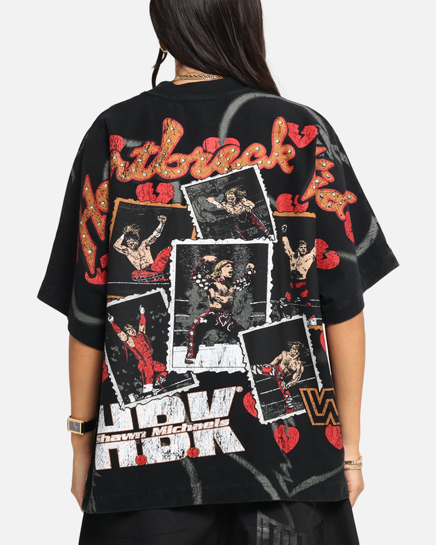 Culture Kings X WWE Shawn Michaels All Over Print T-Shirt Black Style001