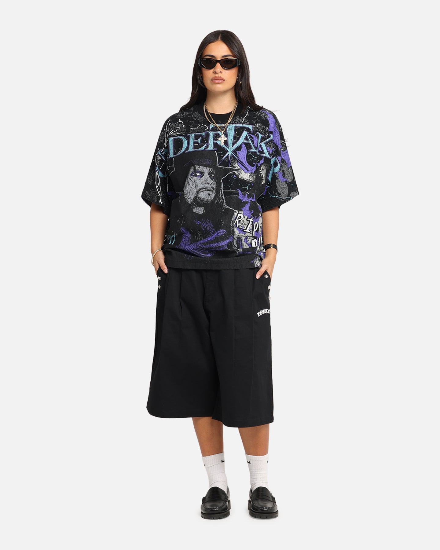 Culture Kings X WWE Undertaker All Over Print T-Shirt Black Style001