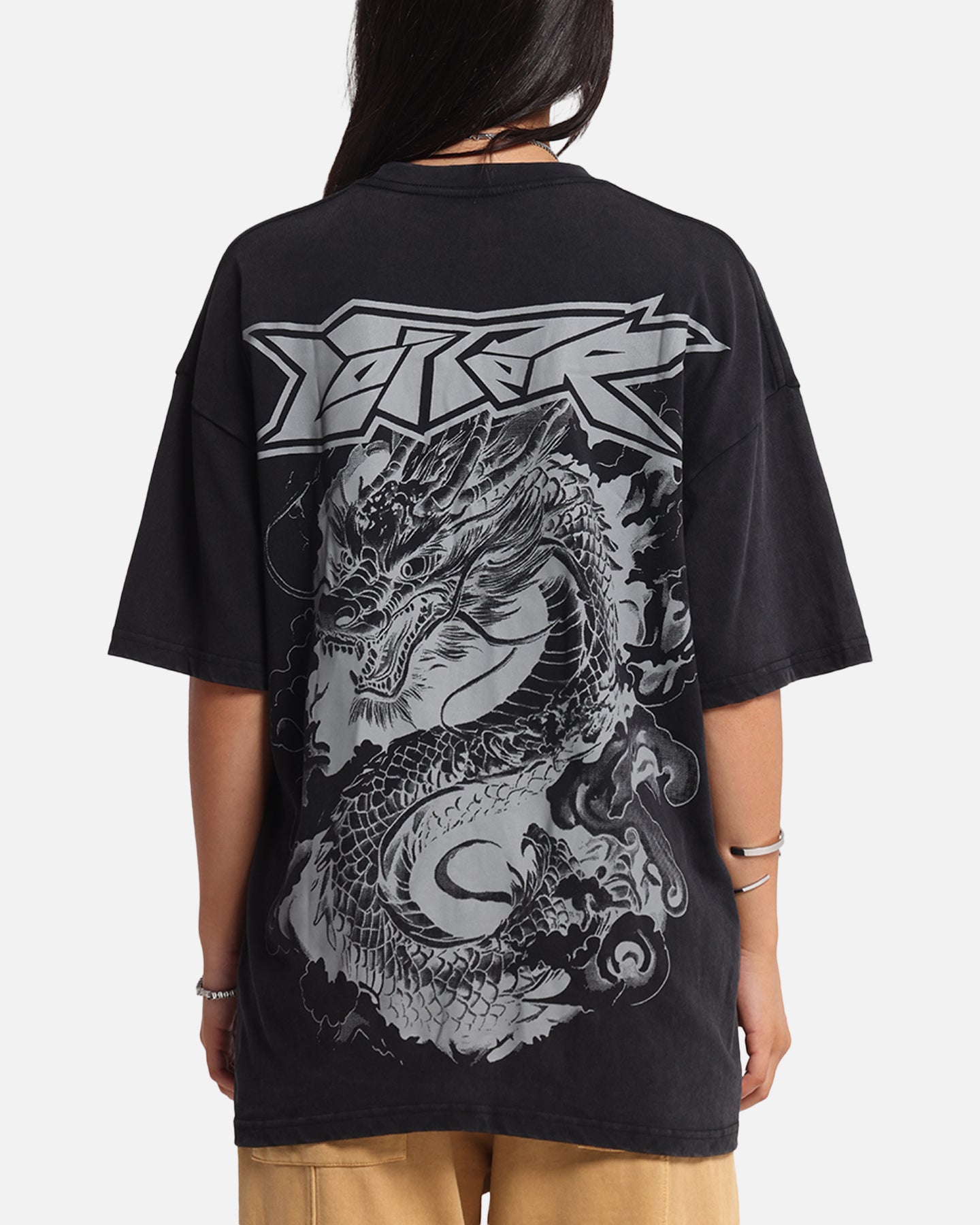 Loiter Draco Born T-Shirt Black Acidwash Style001
