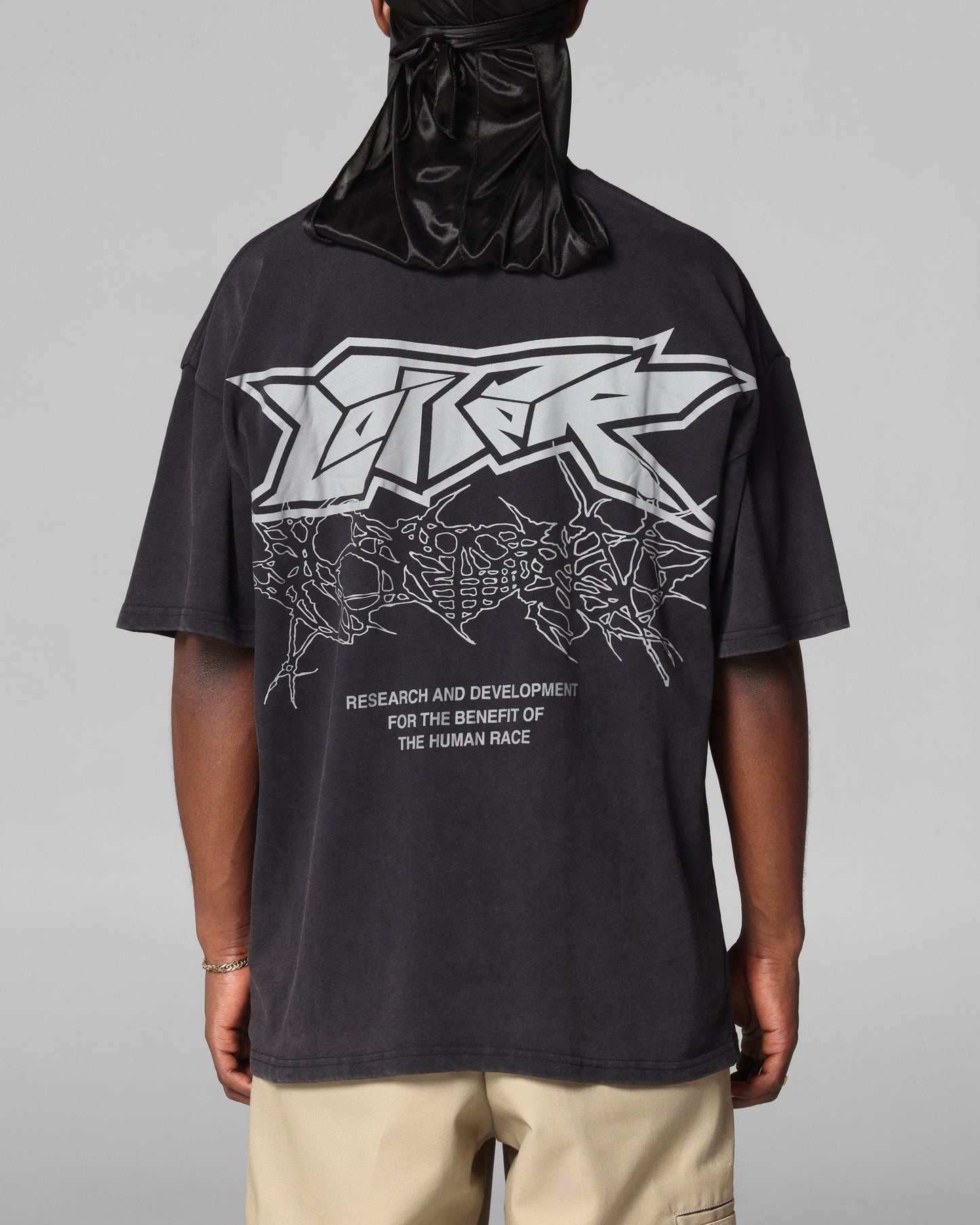 Loiter Runway T-Shirt Black Acidwash