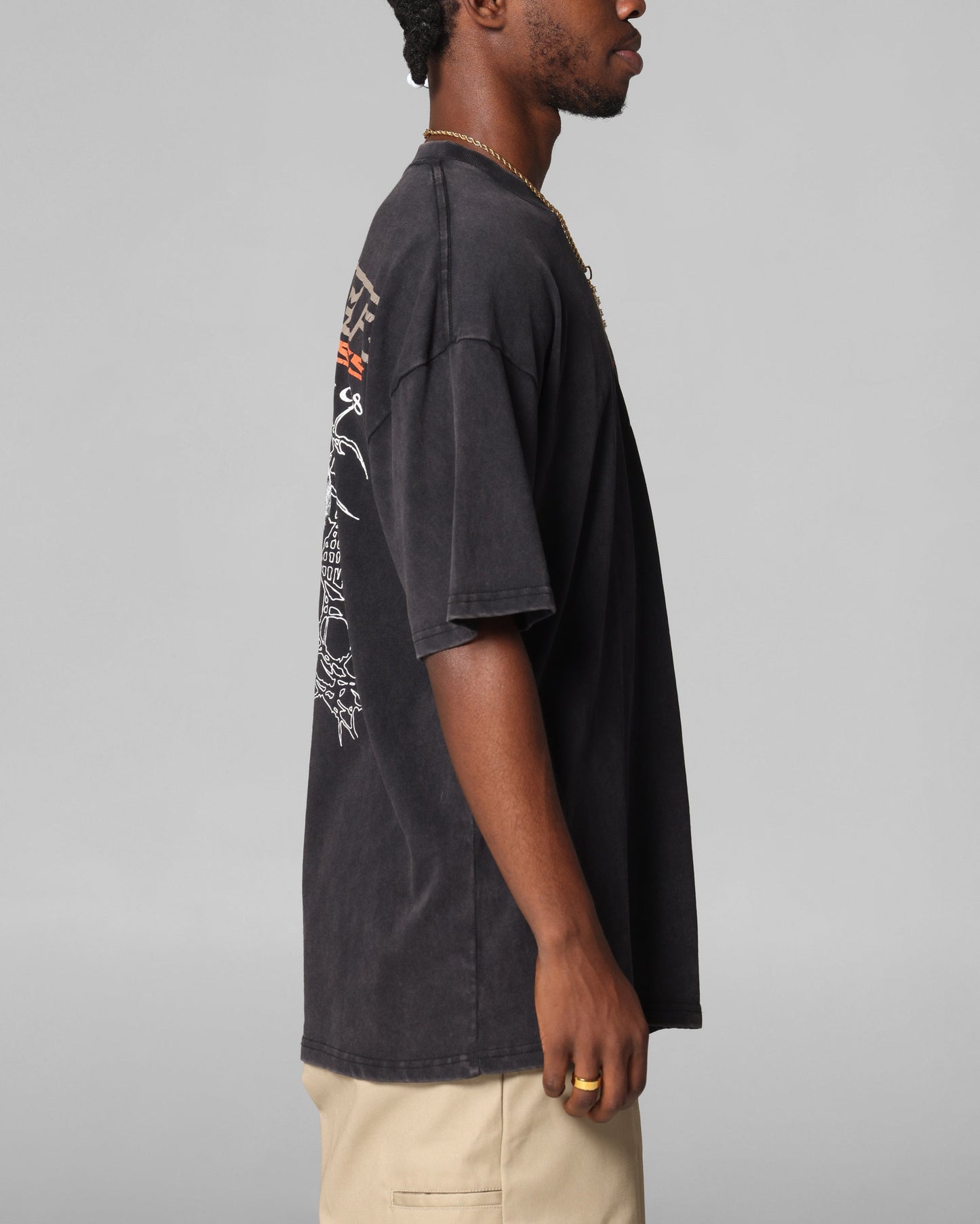 Loiter Summer Motocross T-Shirt Black Acidwash