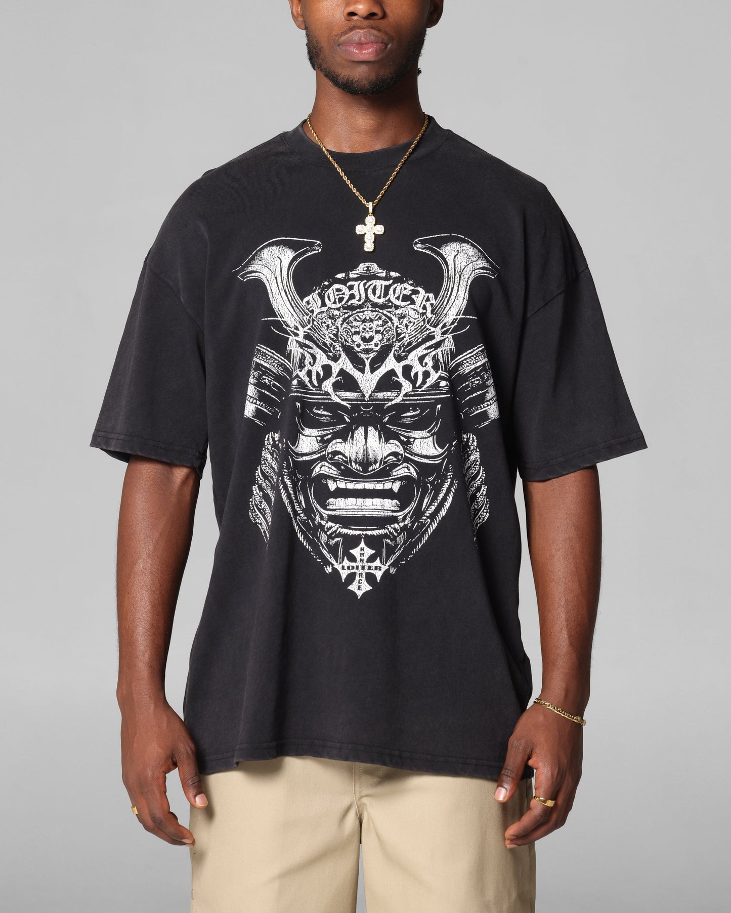 Loiter Shogun Vintage T-Shirt Black Acidwash