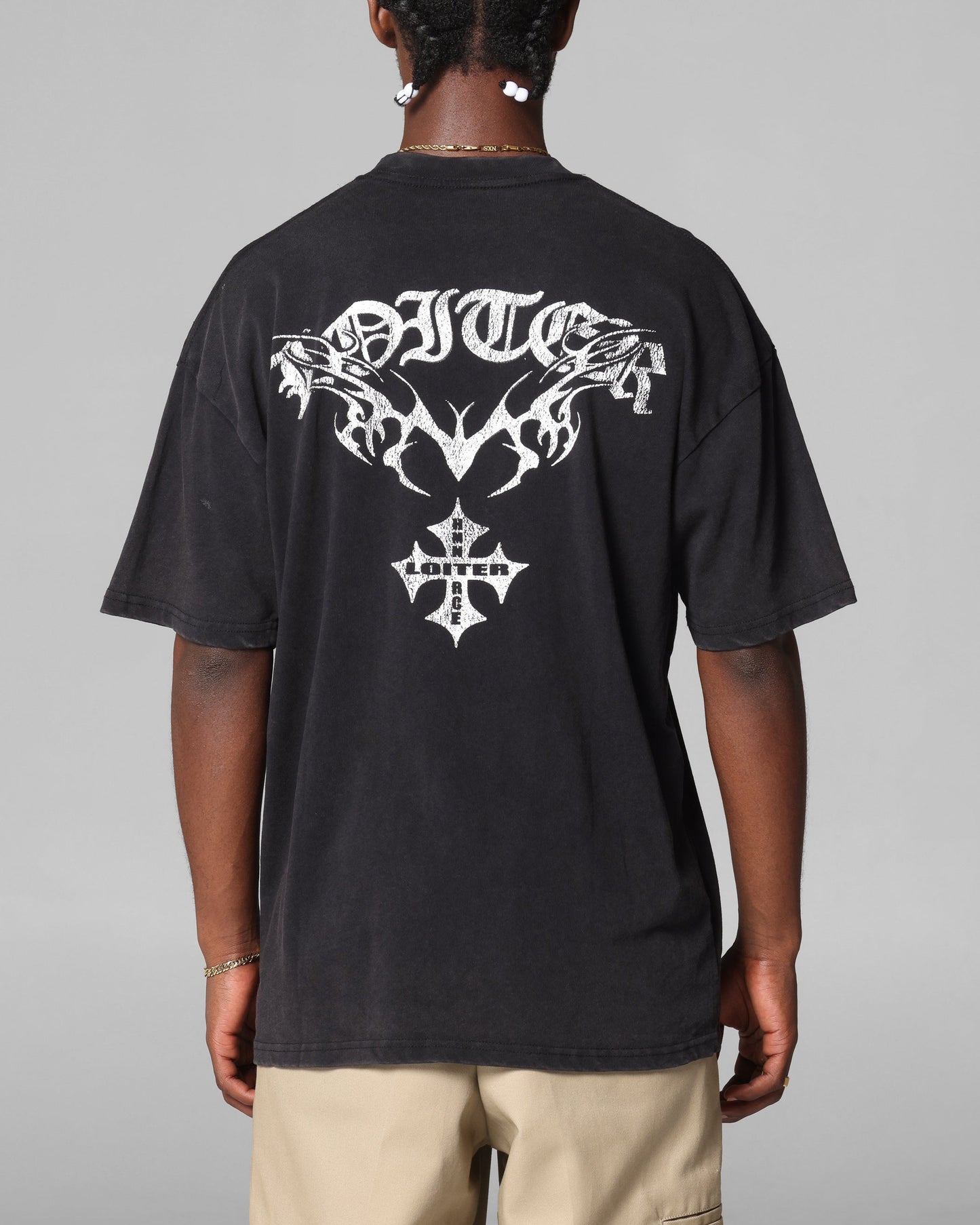 Loiter Shogun Vintage T-Shirt Black Acidwash
