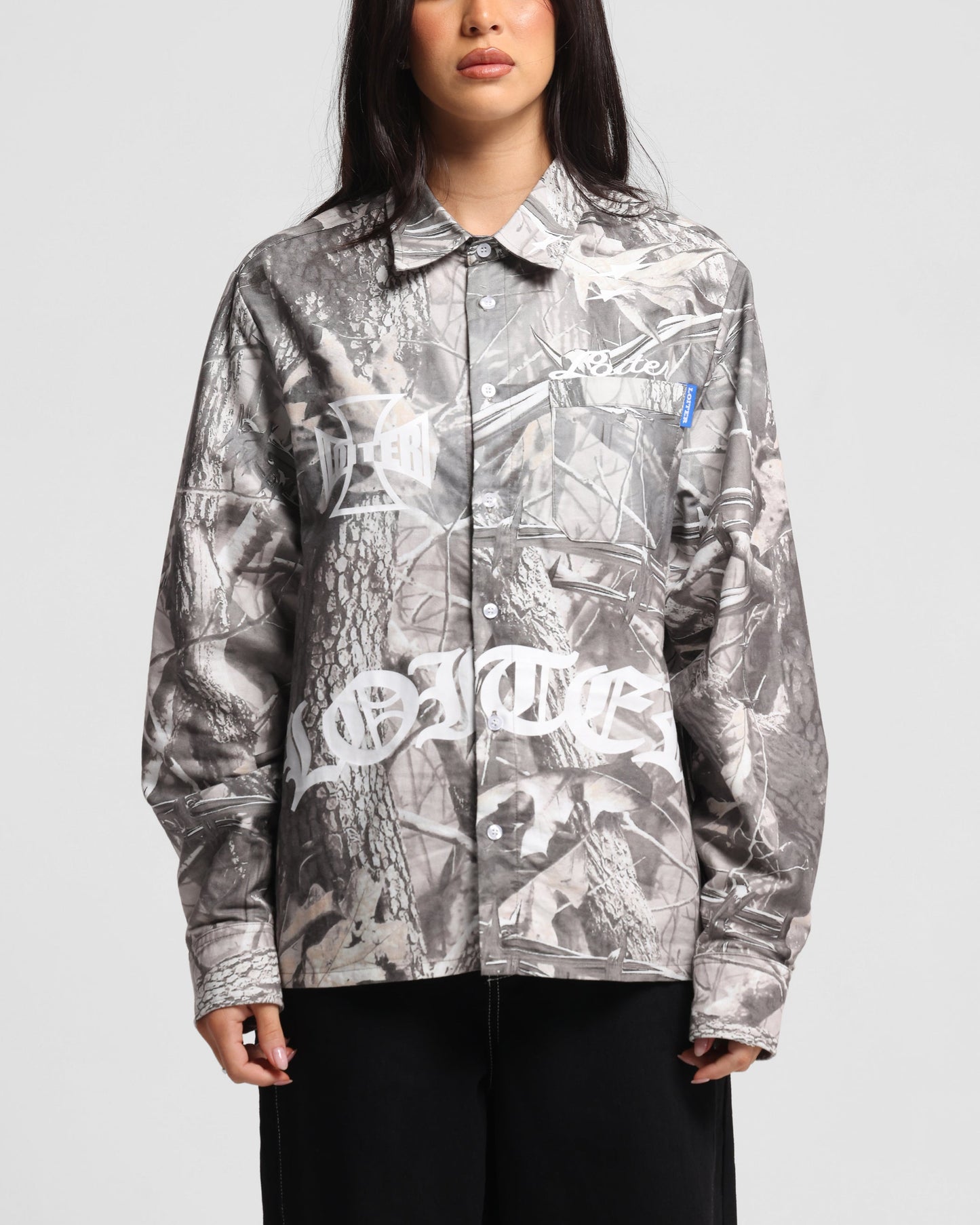 Loiter Chopper Long Sleeve Shirt Real Tree Camo Style001