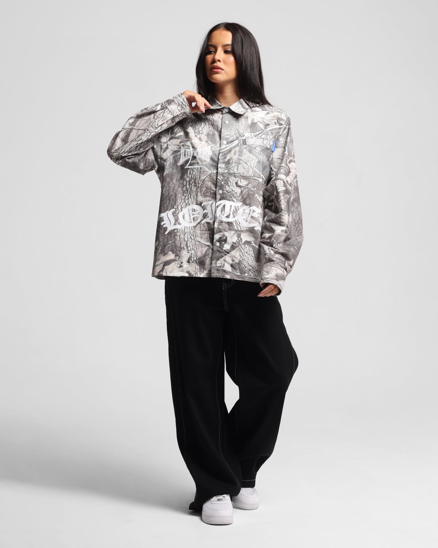 Loiter Chopper Long Sleeve Shirt Real Tree Camo Style001