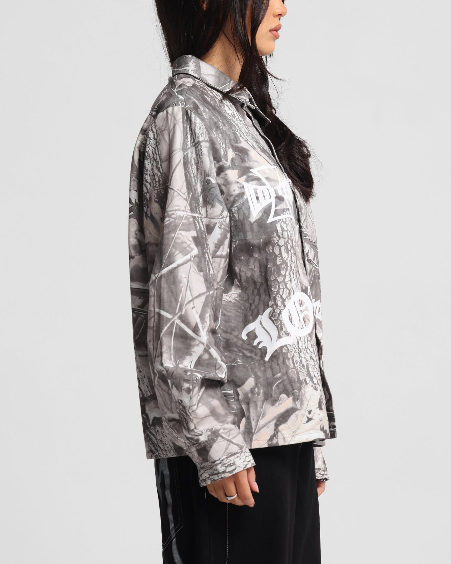Loiter Chopper Long Sleeve Shirt Real Tree Camo Style001