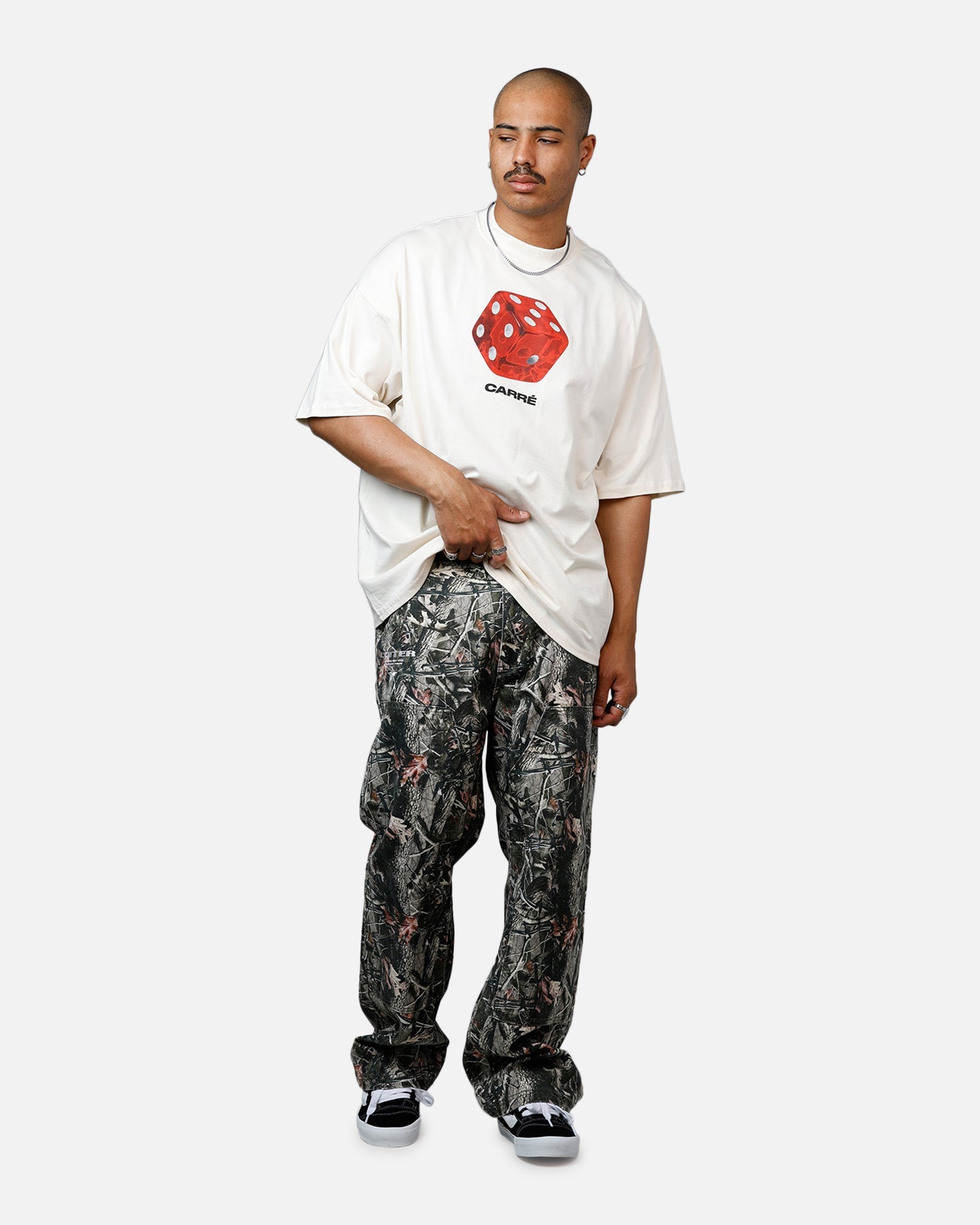 Carre Die Mock T-Shirt Off White