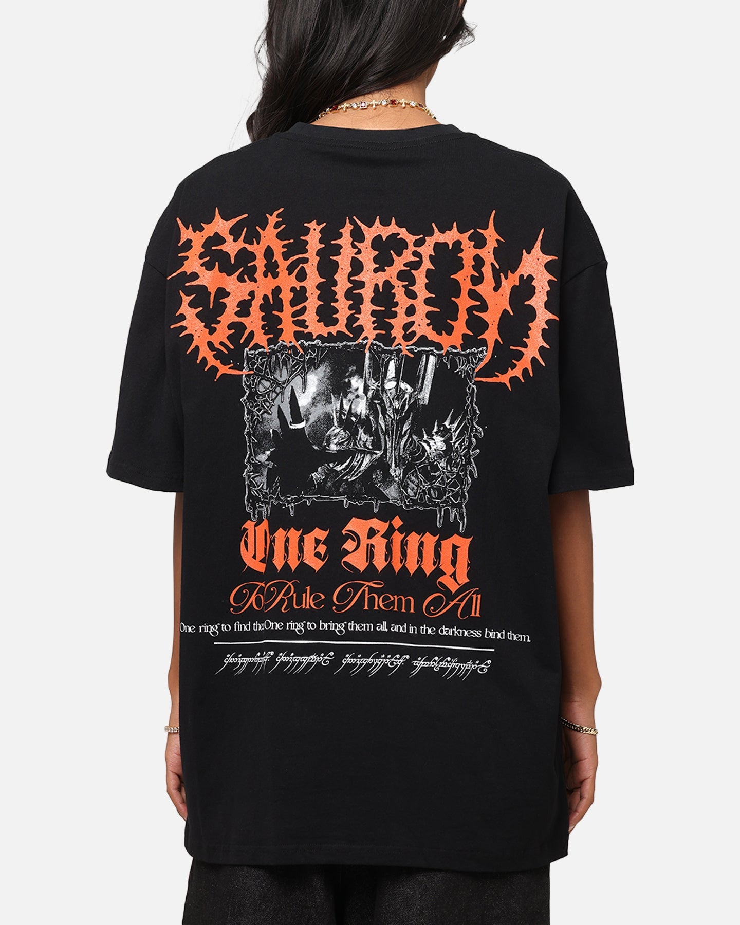 American Thrift X The Lord Of The Rings Sauron Heavy T-Shirt Black Style001