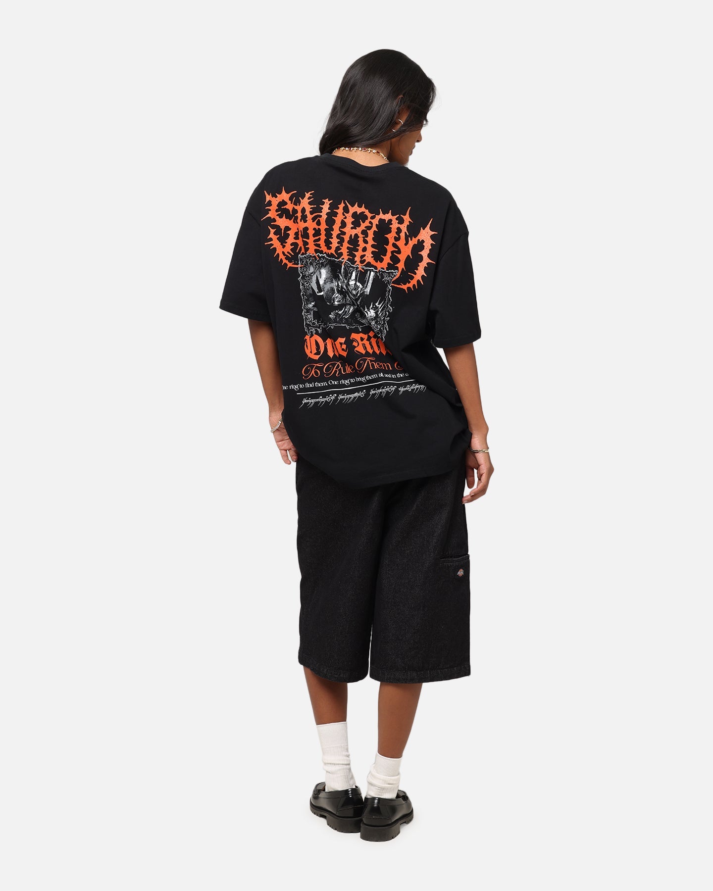 American Thrift X The Lord Of The Rings Sauron Heavy T-Shirt Black Style001