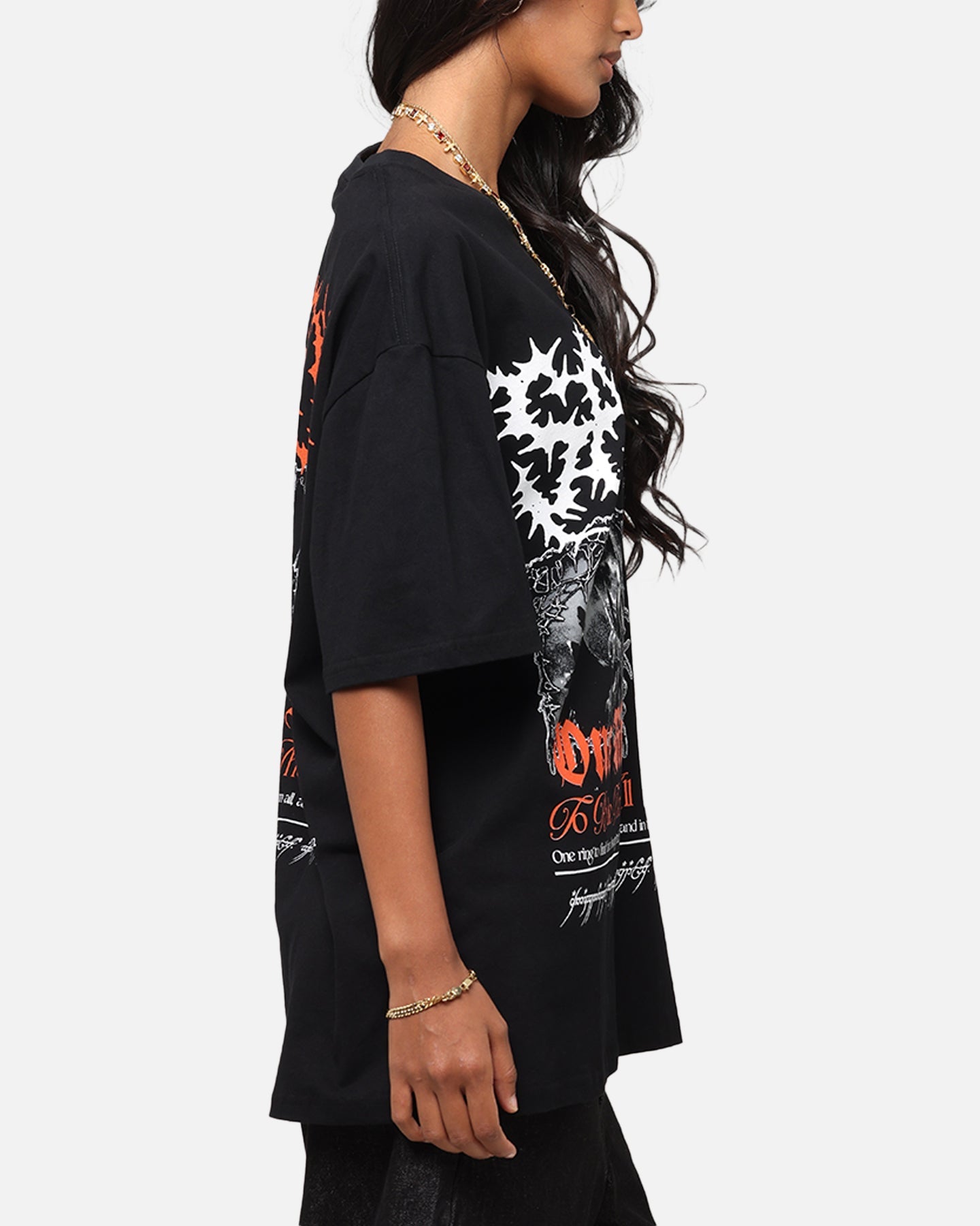 American Thrift X The Lord Of The Rings Sauron Heavy T-Shirt Black Style001
