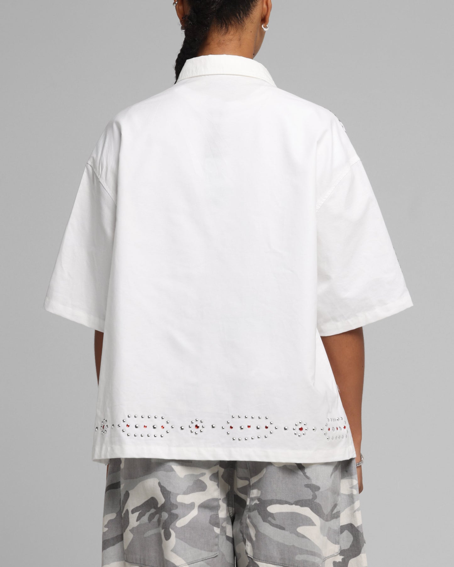 Loiter Western Button Up Shirt Cream Style001