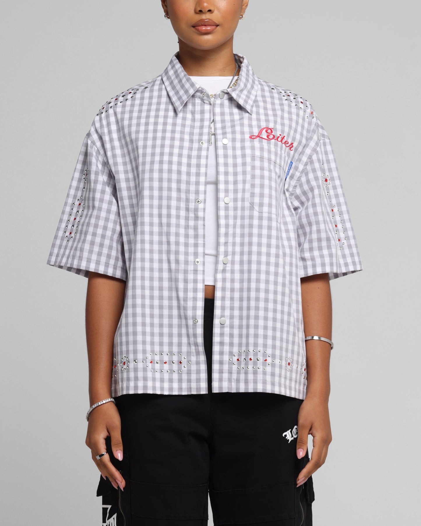 Loiter Western Button Up Shirt Check Style001