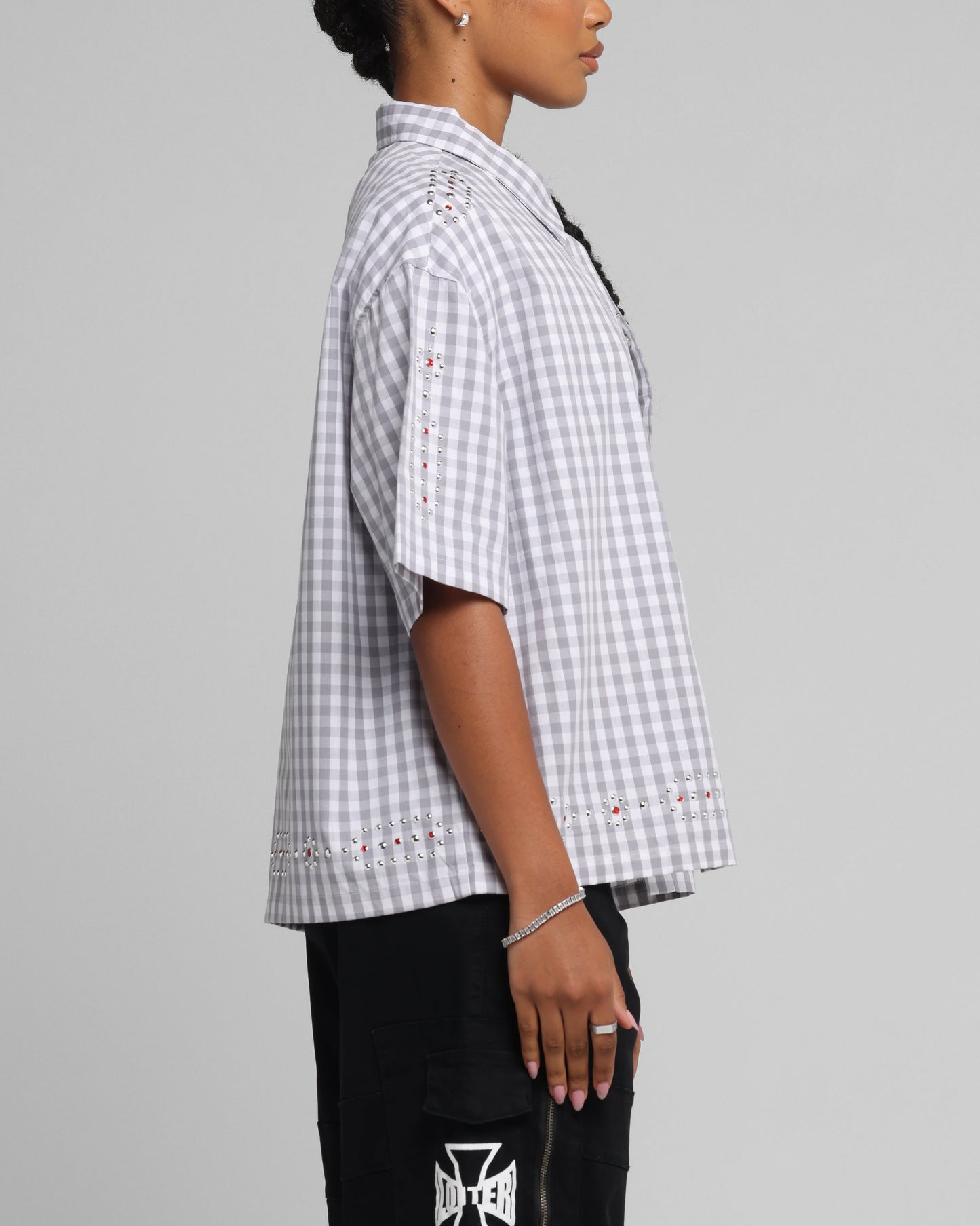Loiter Western Button Up Shirt Check Style001