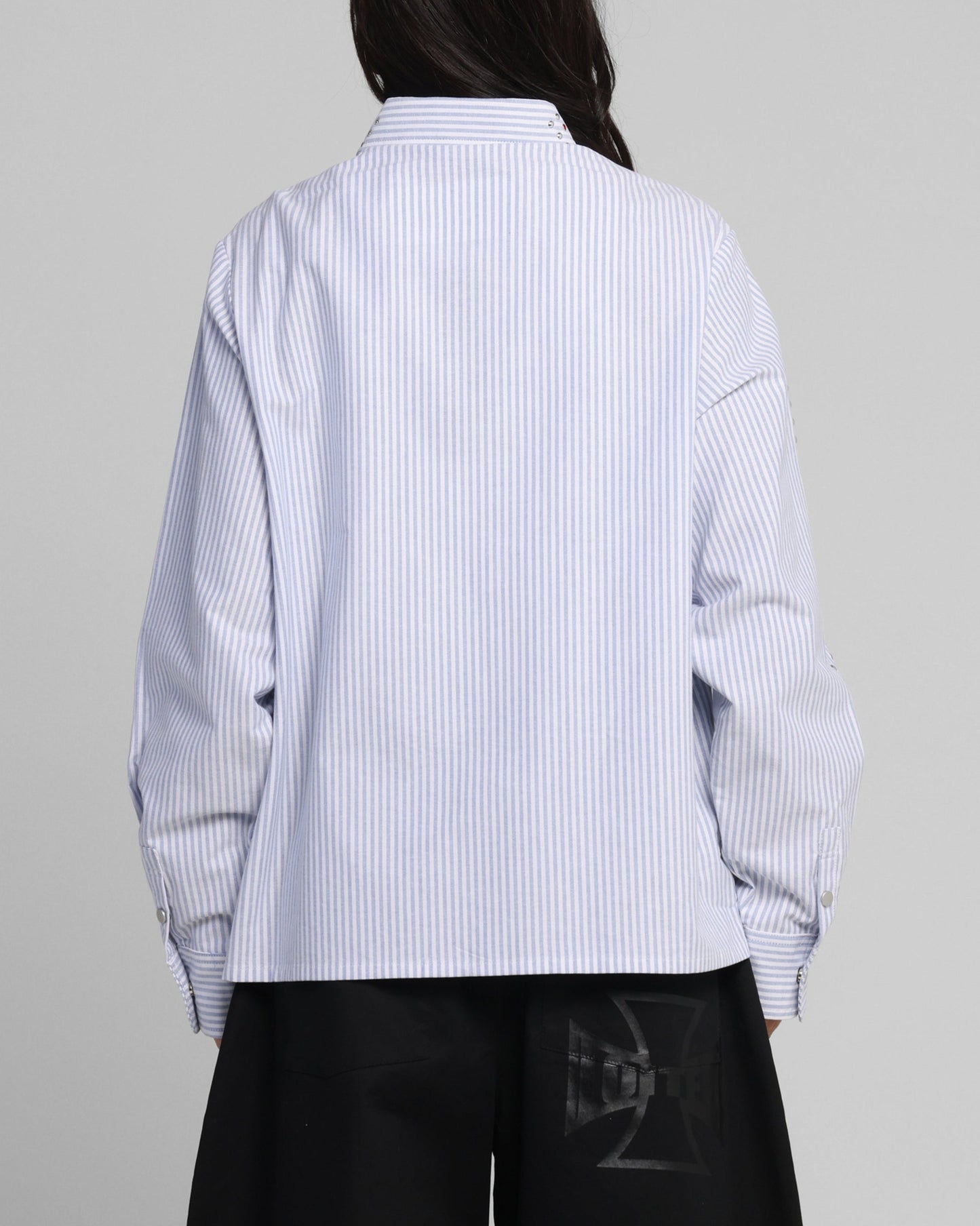 Loiter Western Long Sleeve Button Up Shirt Blue/White Style001