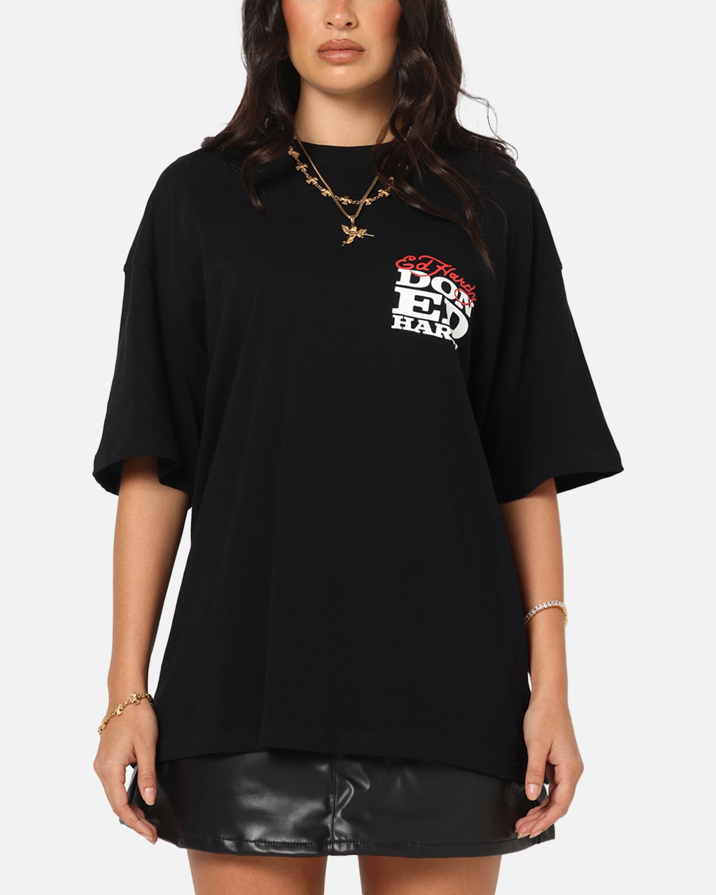 Ed Hardy Flaming Skull T-Shirt Black Style001