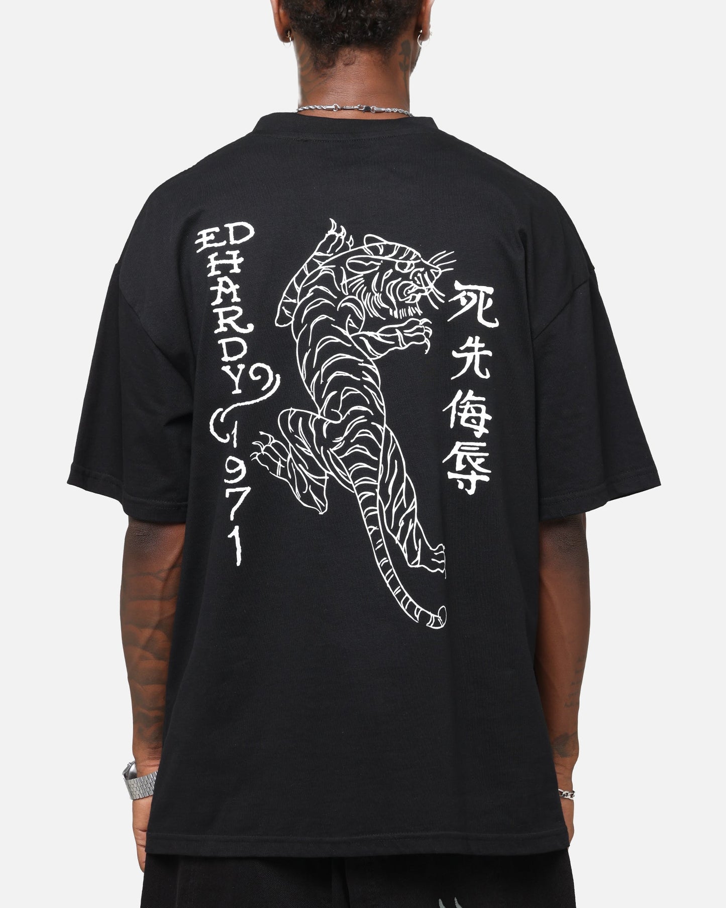Ed Hardy Tiger Stamp T-Shirt Black