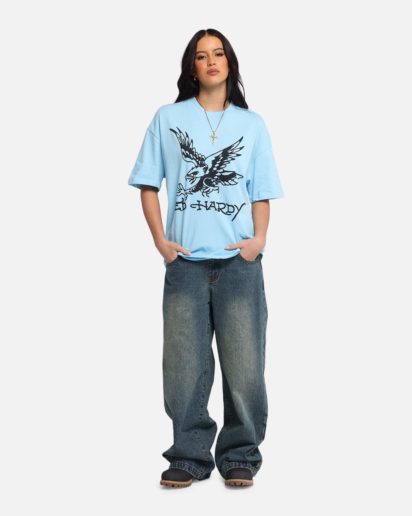 Ed Hardy Eagle T-Shirt Blue Style001
