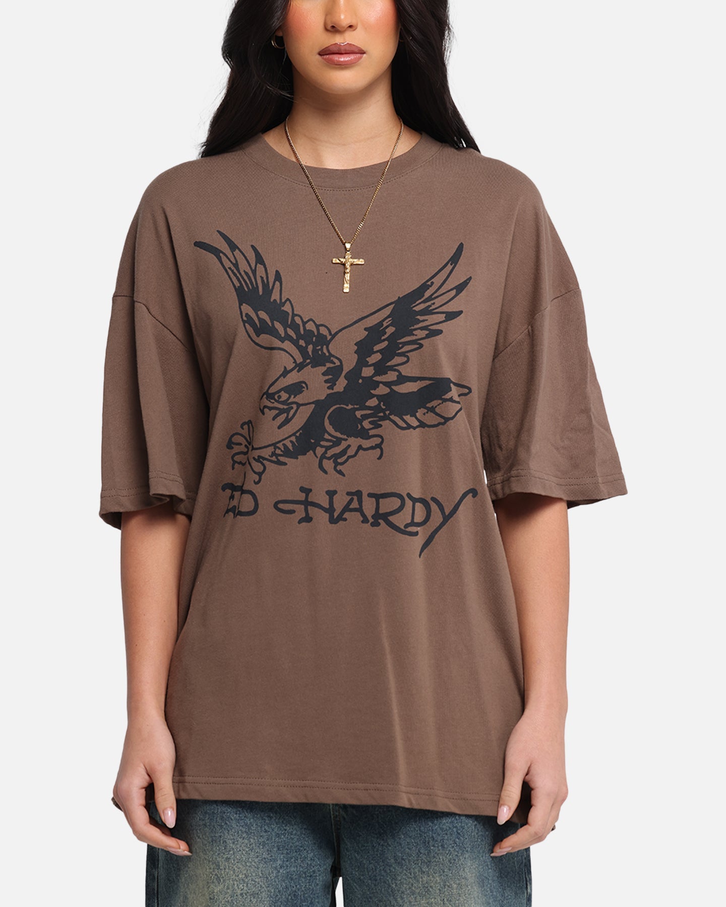 Ed Hardy Eagle T-Shirt Brown Style001