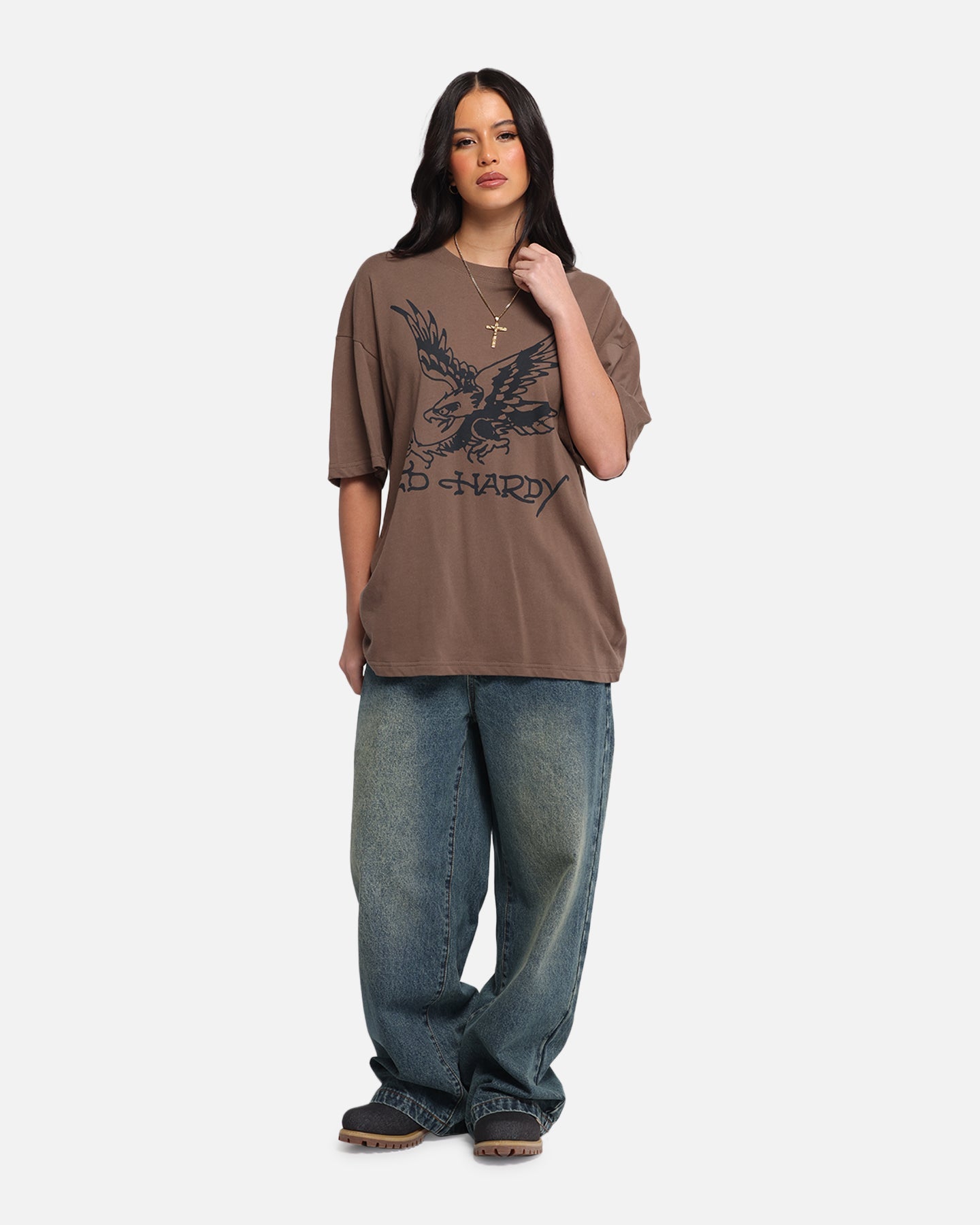 Ed Hardy Eagle T-Shirt Brown Style001