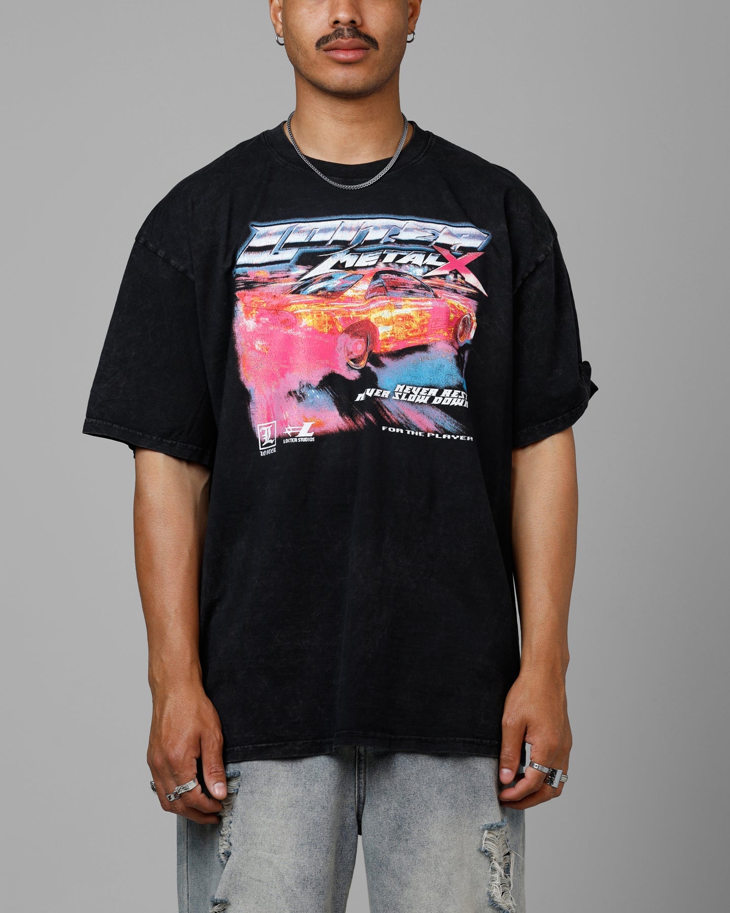 Loiter Speed Vintage T-Shirt Washed Black