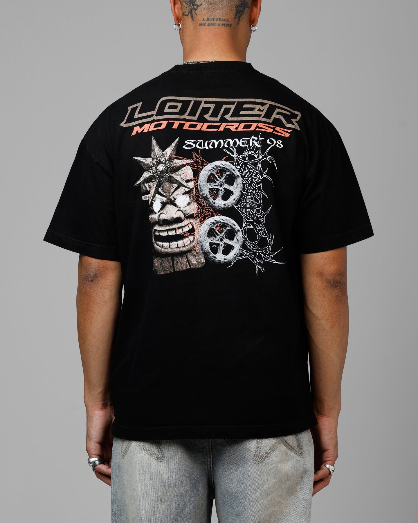 Loiter Summer Motocross Vintage T-Shirt Black