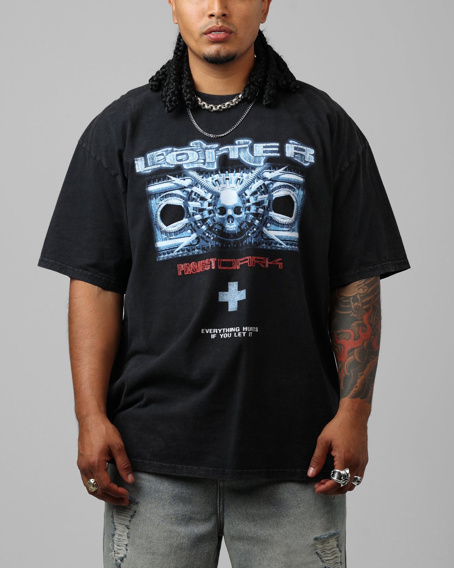 Loiter Void Vintage T-Shirt Black Wash Style002