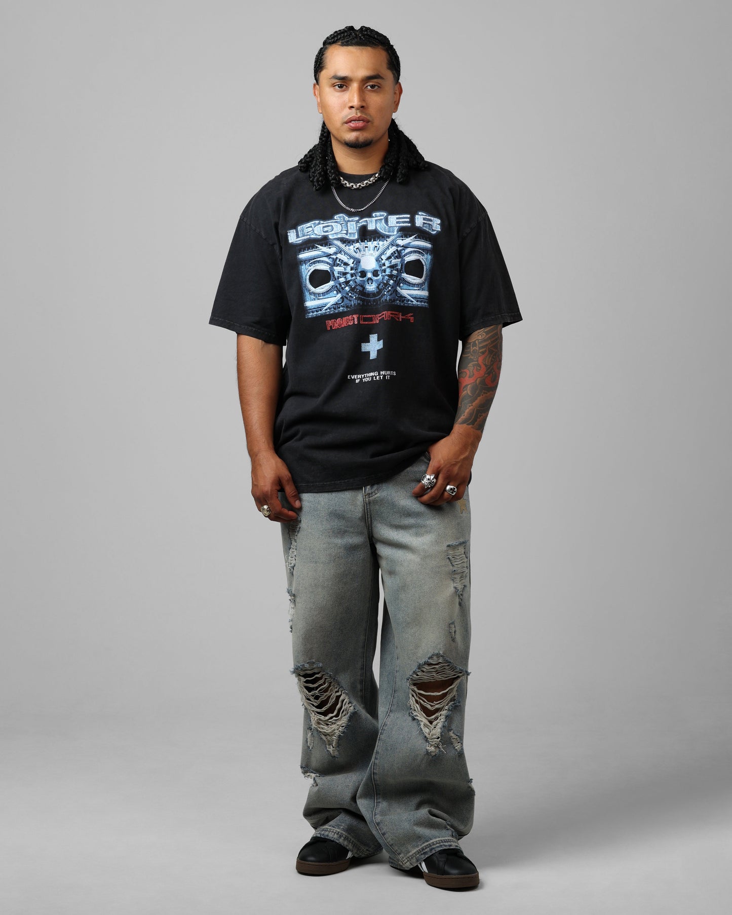 Loiter Void Vintage T-Shirt Black Wash Style002