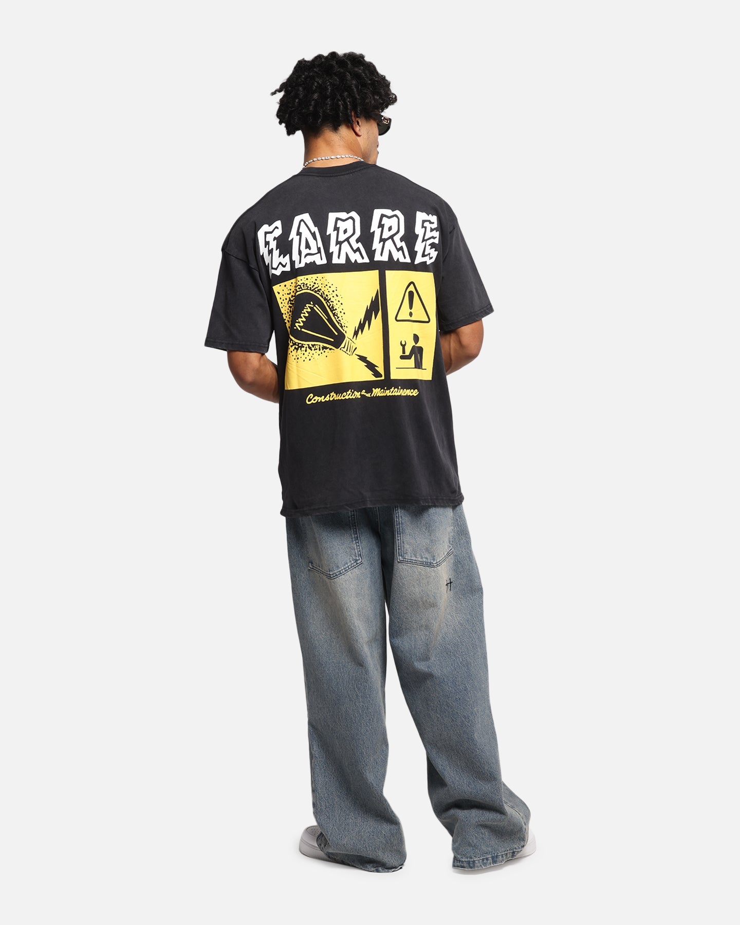 Carre Construction T-Shirt Black Acidwash