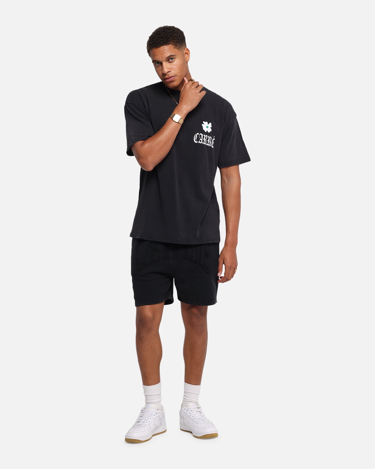 Carre Eternal Garden T-Shirt Black Acidwash